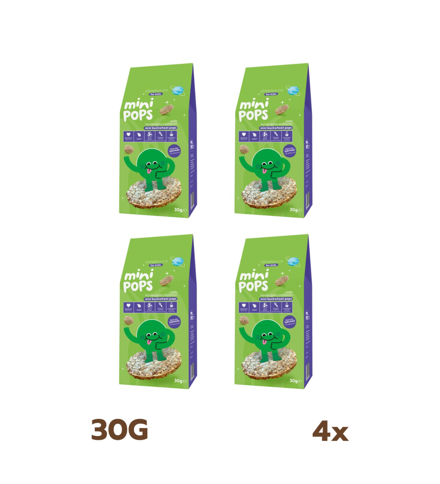 slimplus 4 Pack Mini Pops Snack Buckwheat Pops 30G