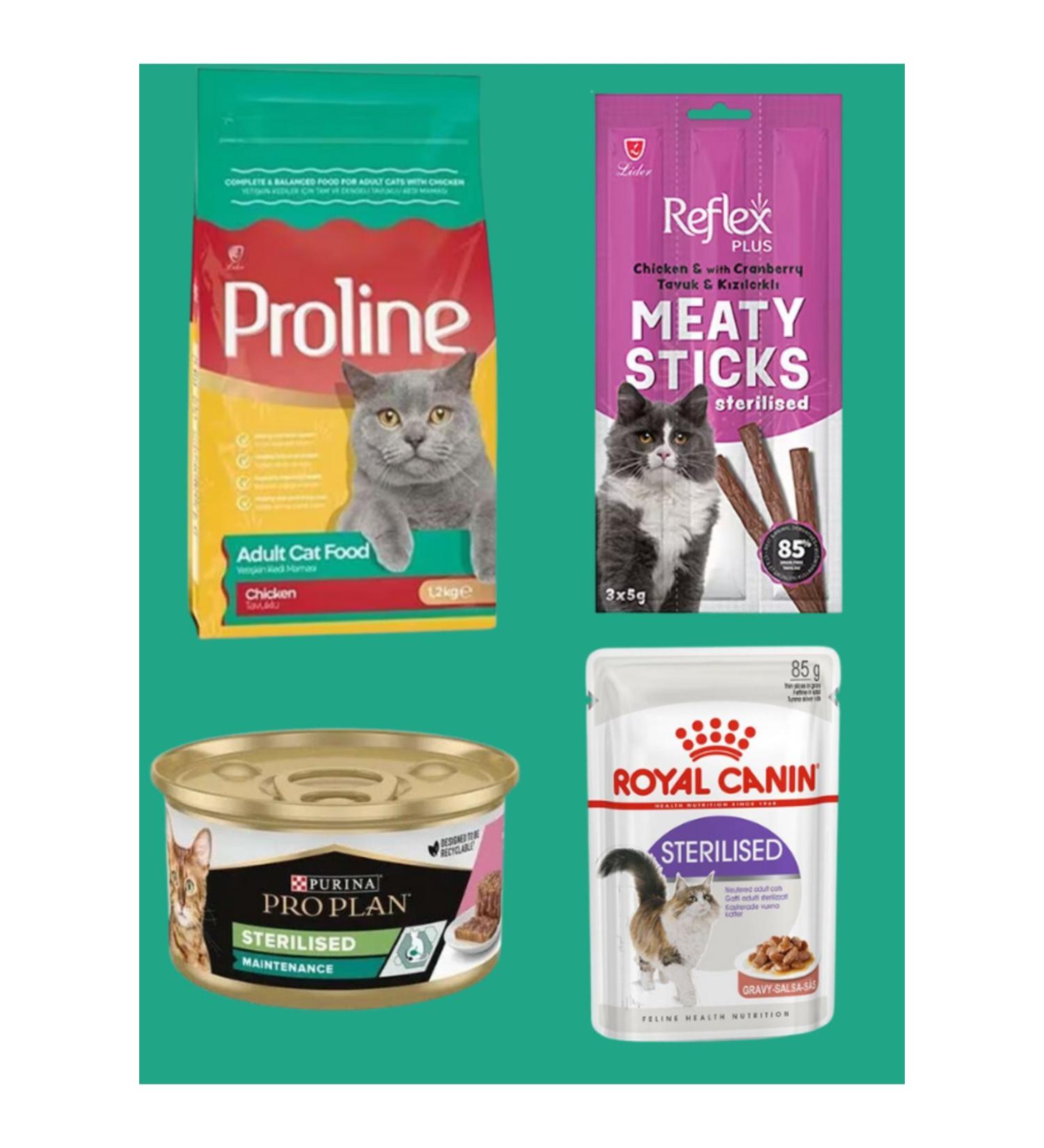 teknotrust Sterilized Chicken Neutered Cat Food 1.2 Kg + 3 Pieces Neutered Cat Reward Food Together