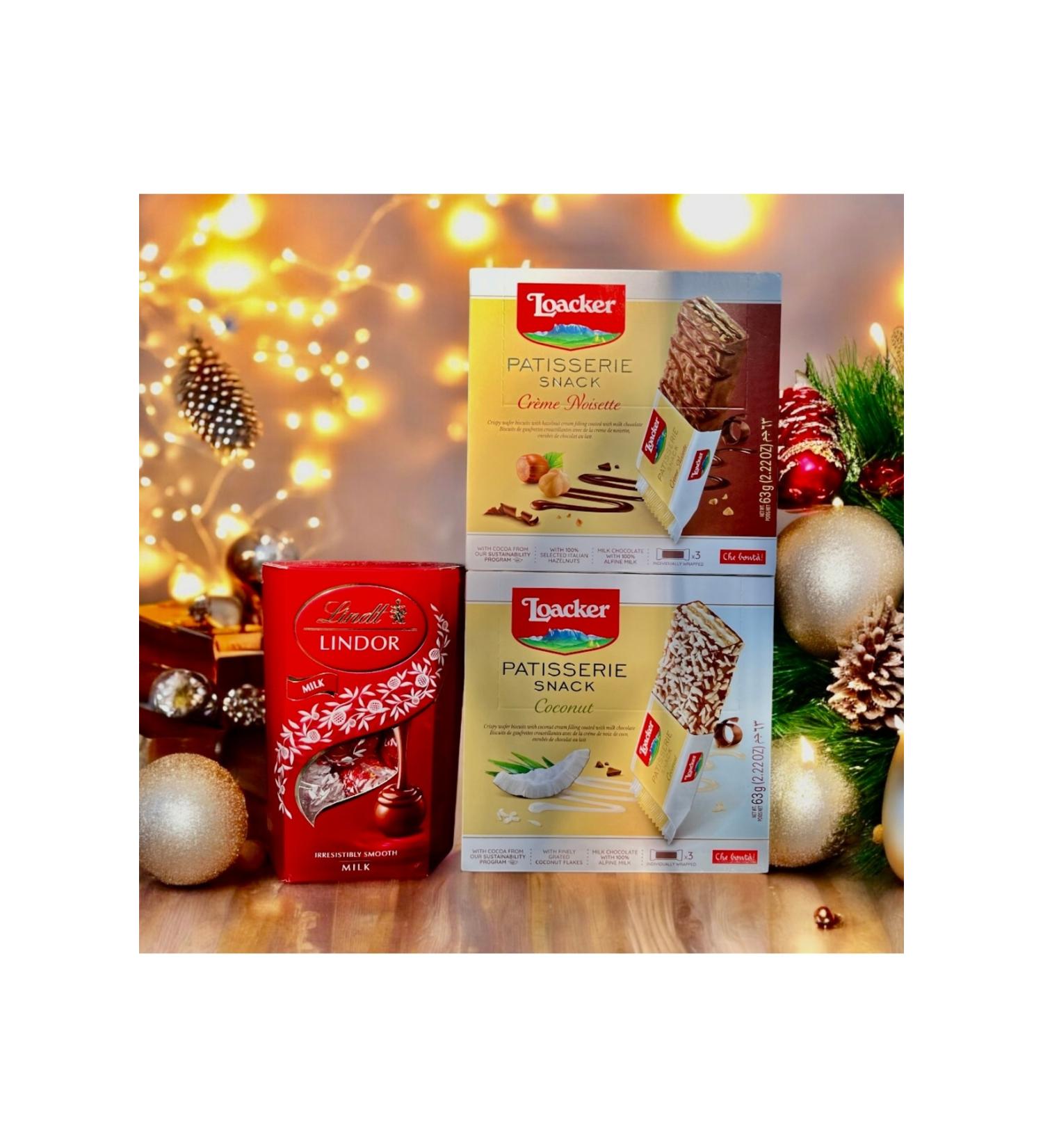 Lindt Lindor Cornet Milk & Loacker Creme Noissette & Loacker Patisserie Coconut 3-pack Wafer