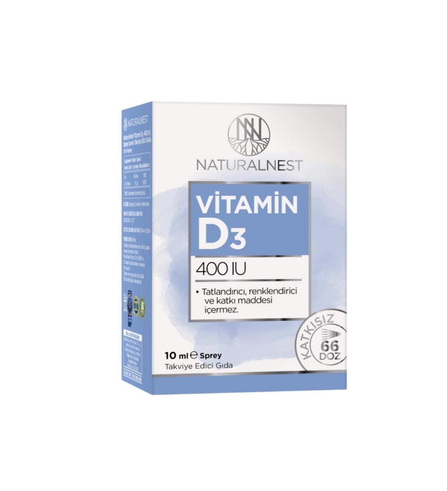 Natural Nest Vitamin D3 400 Iu Spray 10 ml