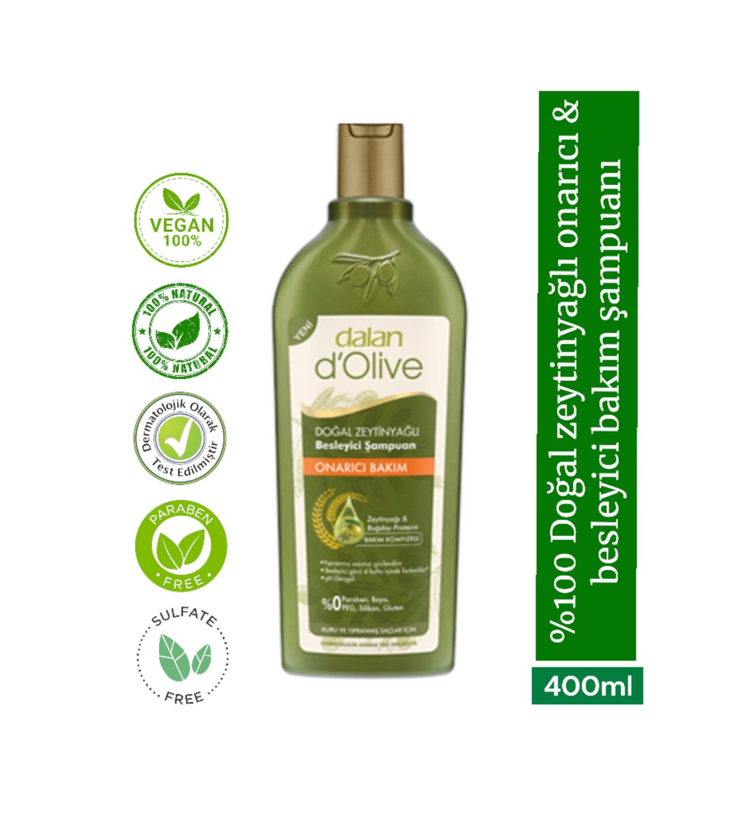 Dalan D'olive Natural Olive Oil Repairing & Nourishing Care Shampoo 400 ml - Buy Online on GoSupps.com