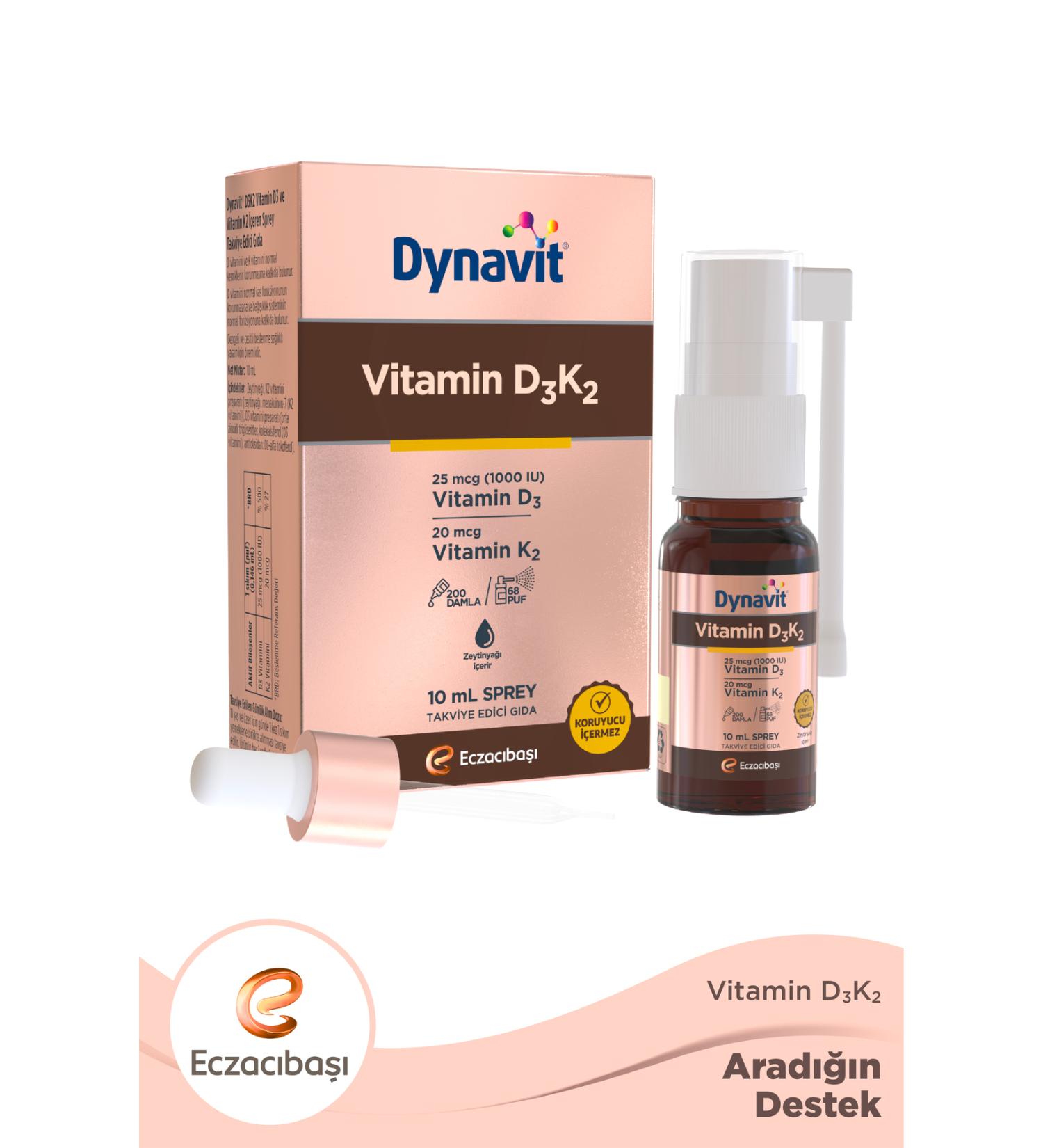 Dynavit Vitamin D3k2 Spray 10 Ml - Buy Online on GoSupps.com