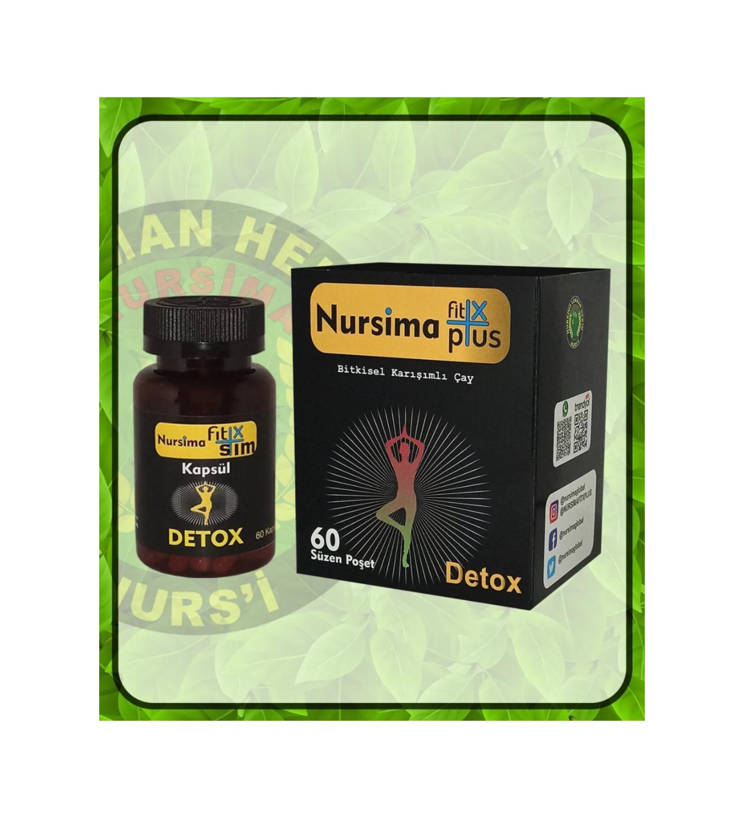 Nursima Fit X Plus 60 Filtering Tea Bags Fit X Slim 60 Capsules Detox Set