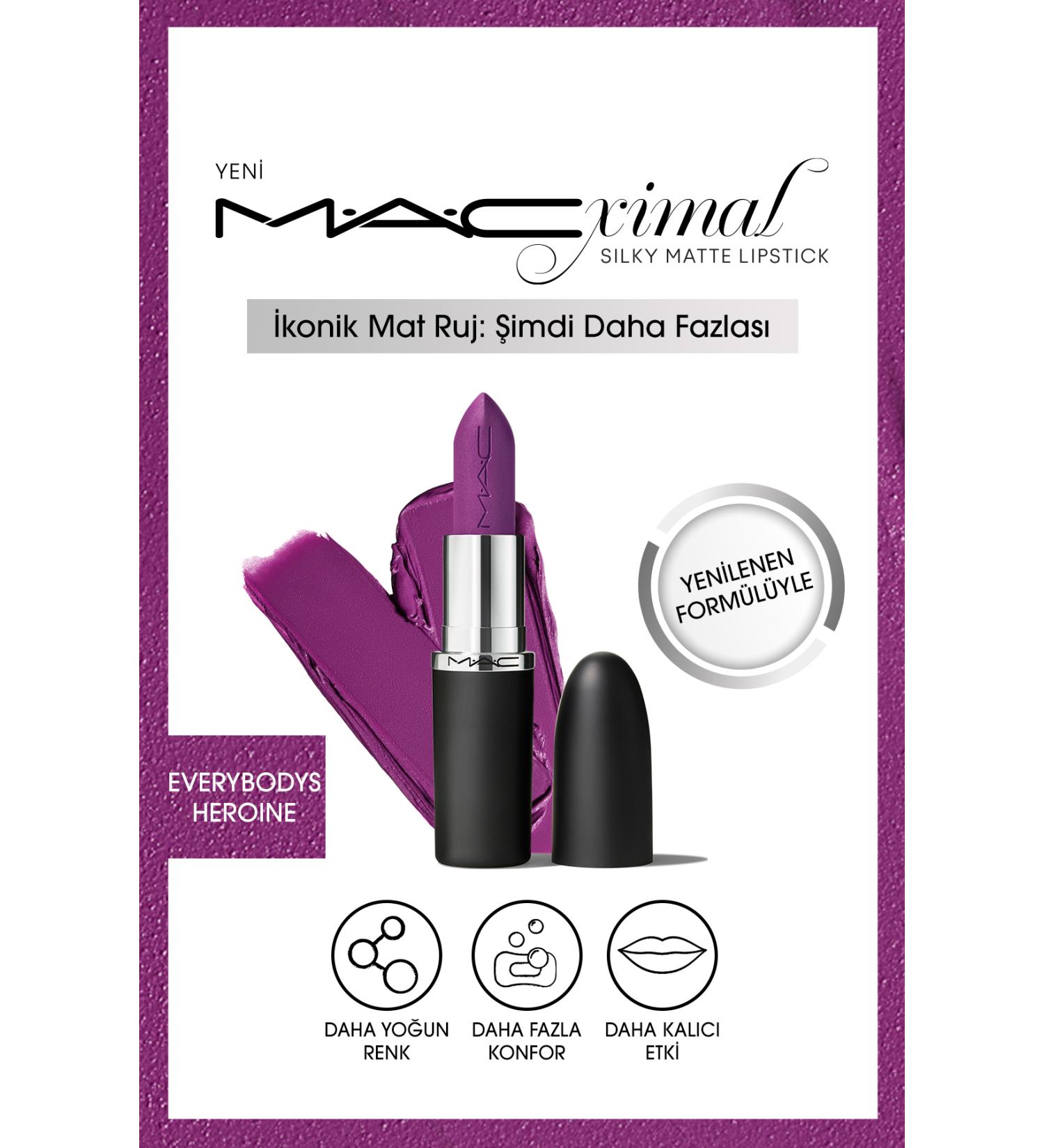 Mac M a cx mal Silky Matte Lipstick Moisturizing Intense Color Lipstick - Everybody's Heroine - Buy Online on GoSupps.com