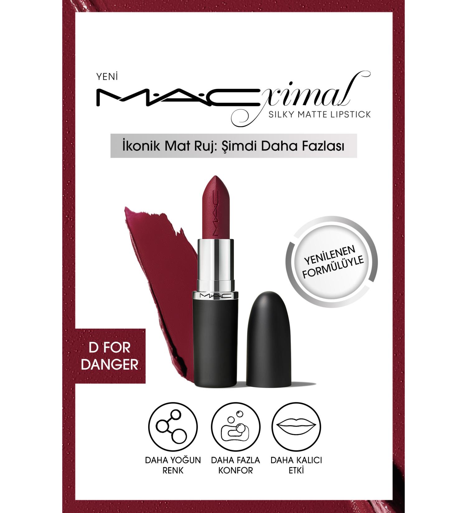 Mac M a cx mal Silky Matte Lipstick Moisturizing Effect Intense Color Lipstick - D For Danger - Buy Online on GoSupps.com