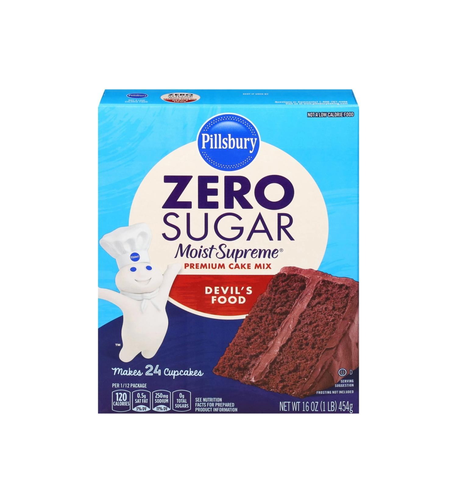 Pillsbury Zero Sugar Moist Supreme Premium Cake Mix Devil's Food 454 gr