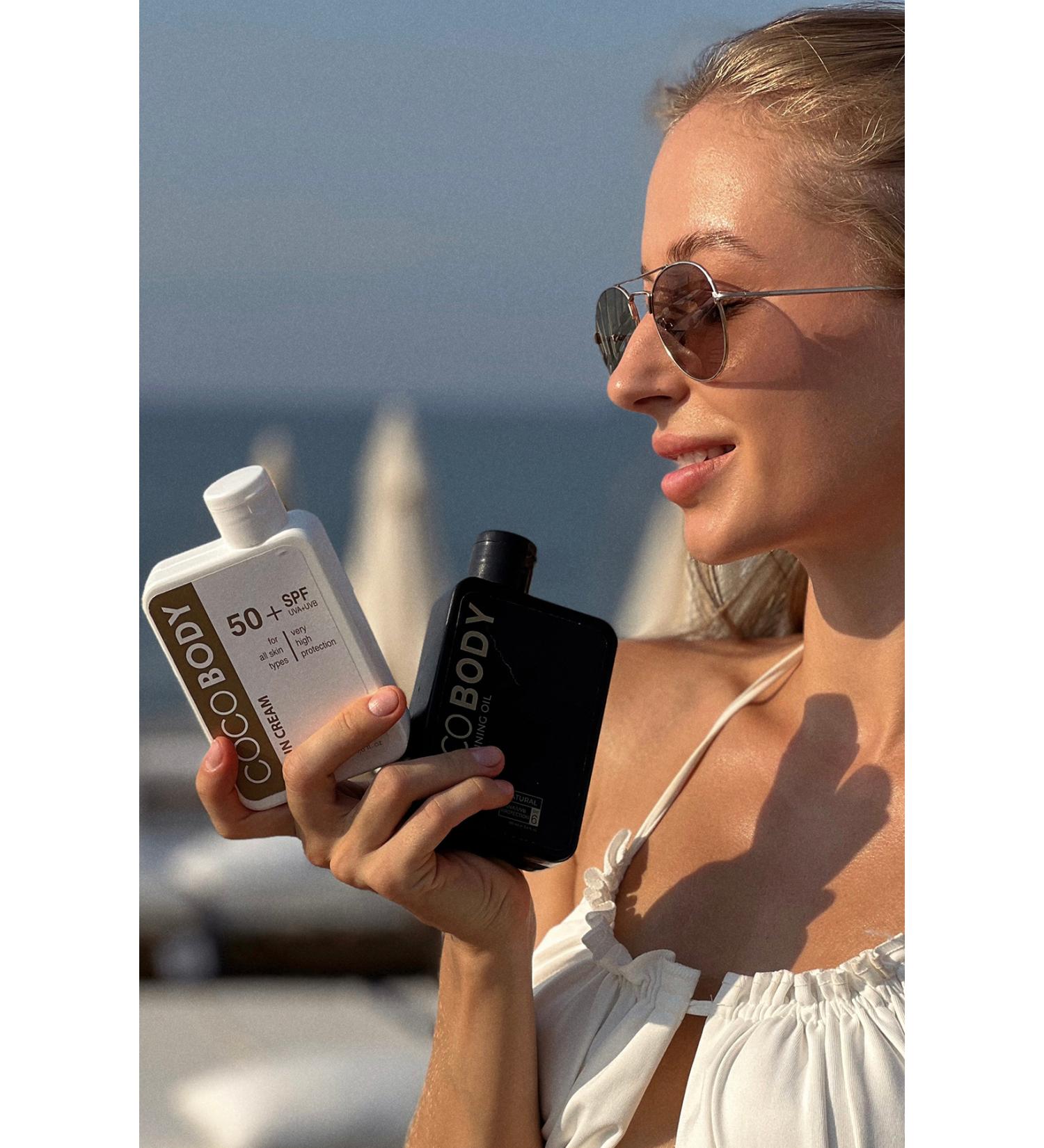 Coco Body Intensive Bronzing Oil & 50+ High Protection Sun Cream Holiday Set