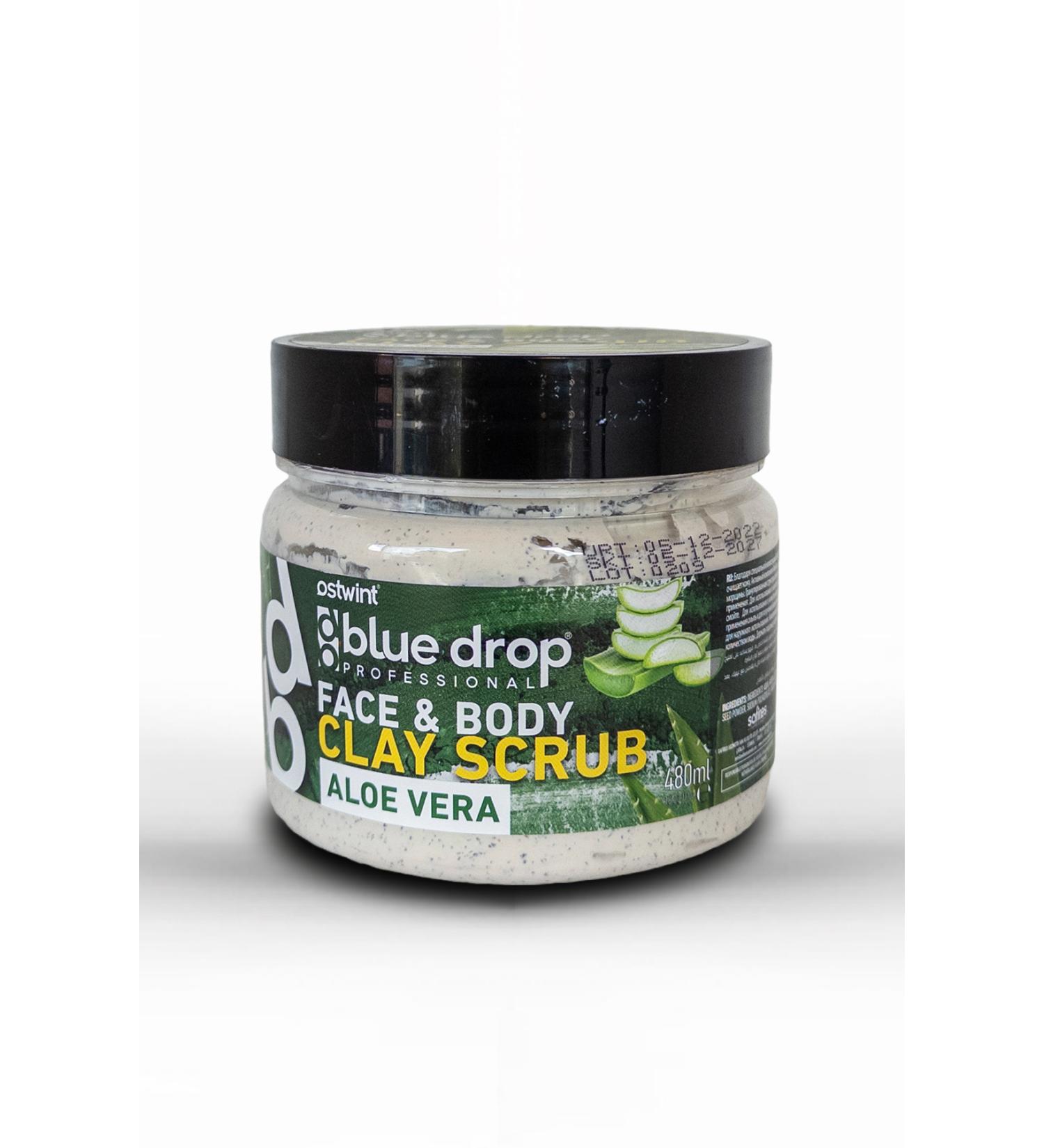 BLUE DROP Clay Face - Body Peeling Scrub Cleansing Smoothing Circulation Accelerator Aloe Vera 480ml - Buy Online on GoSupps.com