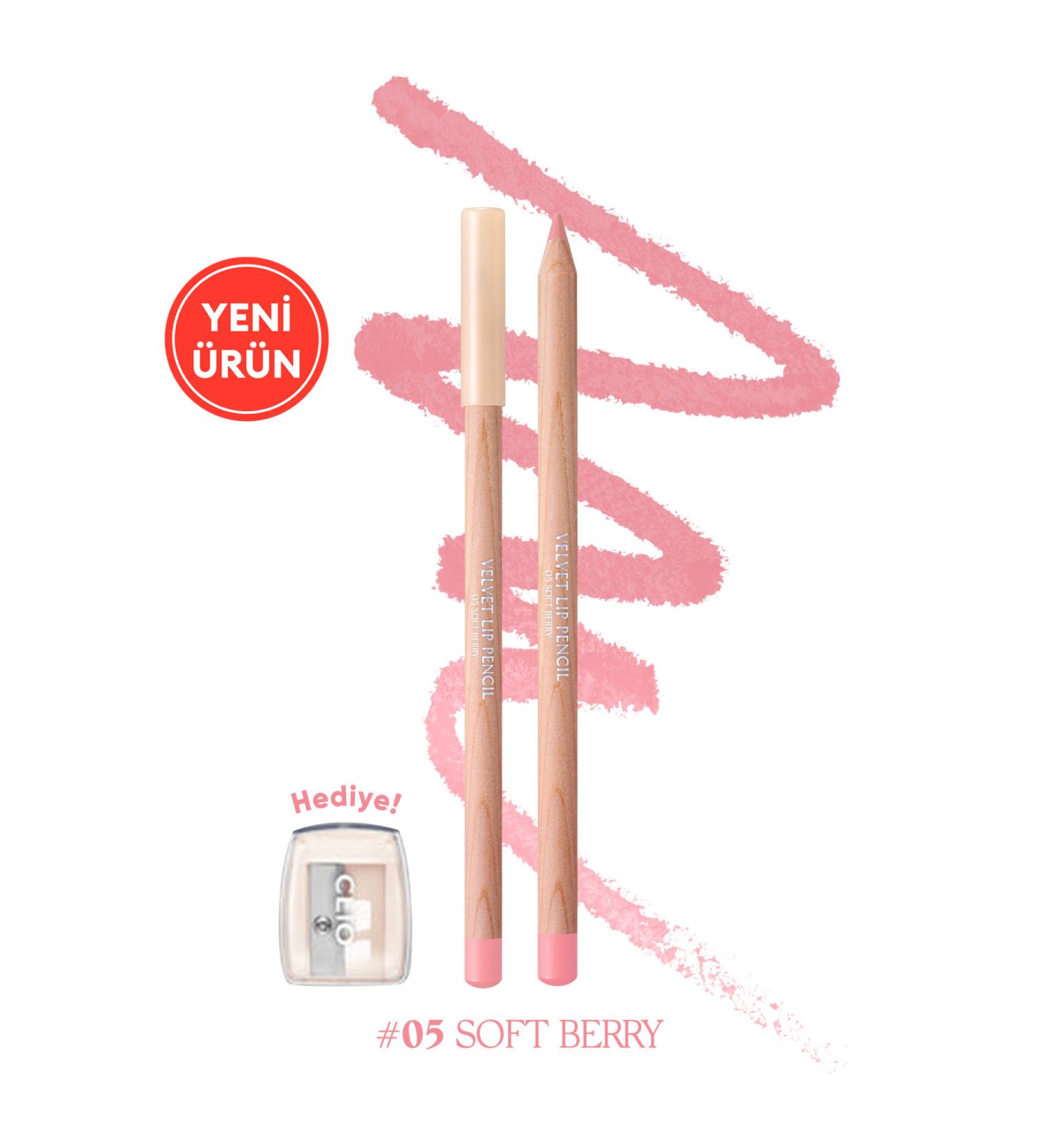 CLIO Creamy Formula Lip Pencil and Sharpener Set CLIO Velvet Lip Pencil Set 05 Soft Berry - Buy Online on GoSupps.com