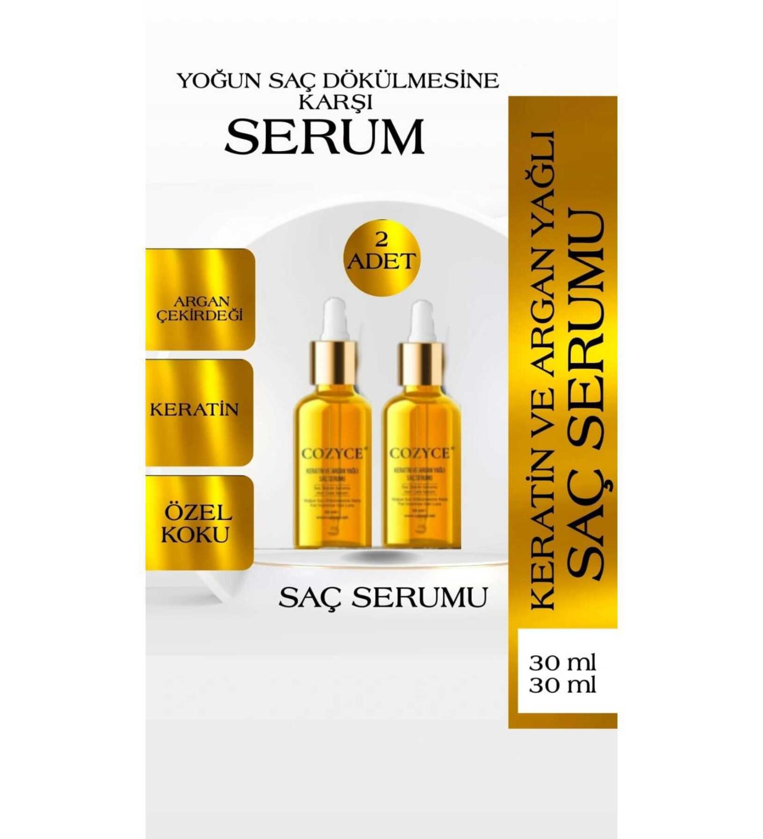 Cozyce Keratin & Argan Oil Extremely Damaged Hair Fast Growing Hair Care Serum 2 Pieces - Buy Online on GoSupps.com