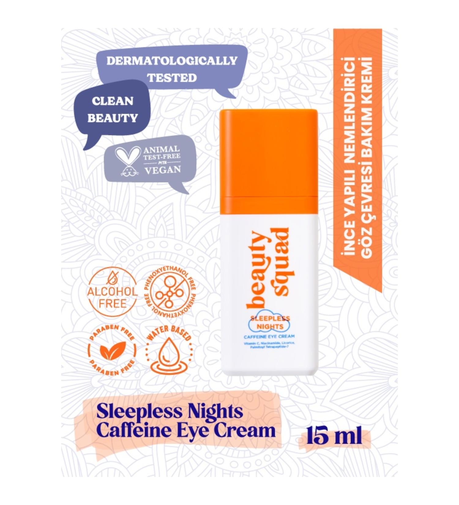 beauty squad SLEEPLESS NIGHTS EYE CREAM- Anti-Puffiness and Dark Circle Eye Care Cream 15 ml - Buy Online on GoSupps.com