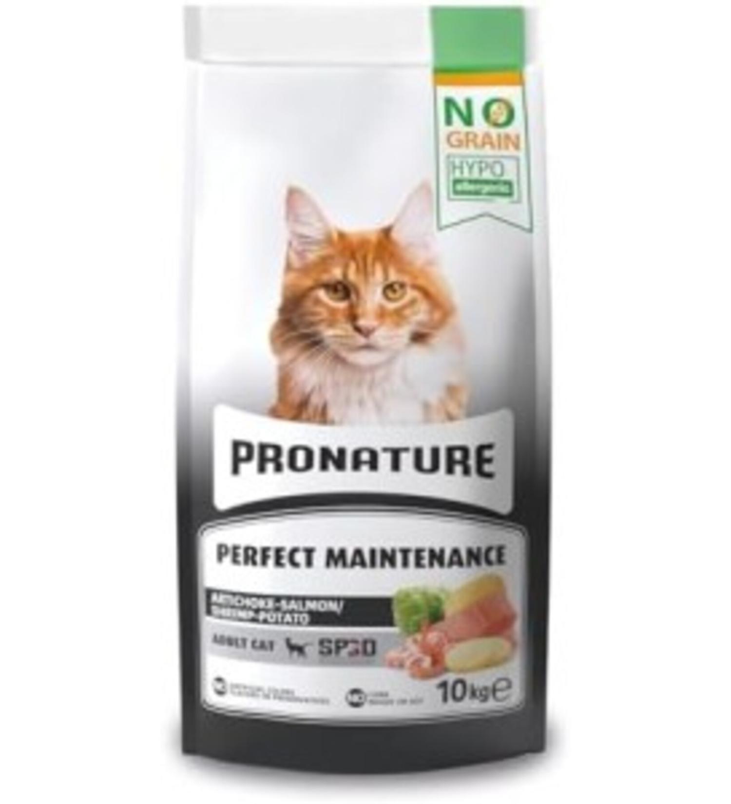 pronature Hypo-Allergenic Grain-Free Adult Cat Food Salmon Shrimp and Artichoke 10 Kg