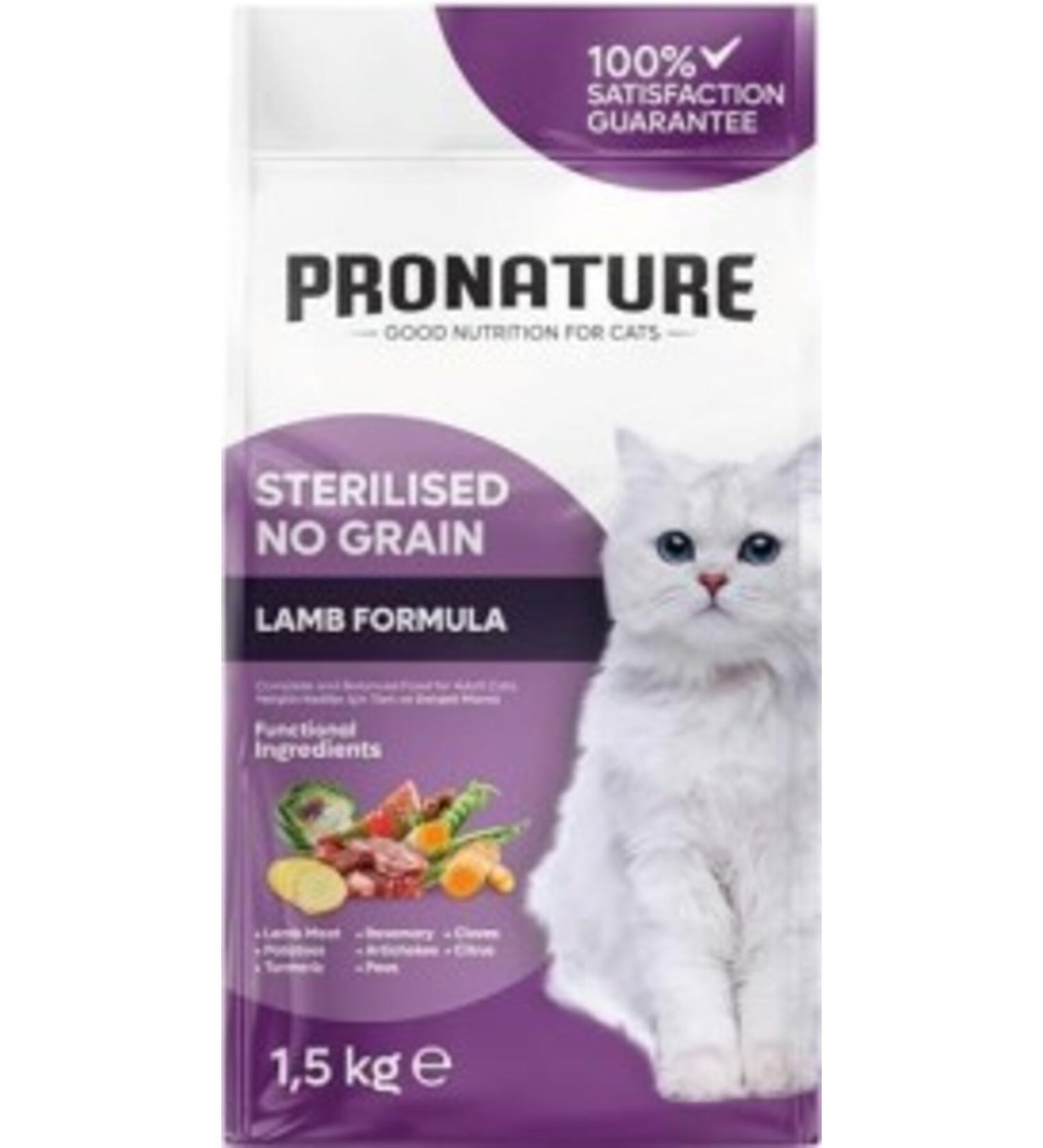 pronature Sterilized Grain-Free Adult Cat Food Lamb 1.5 Kg