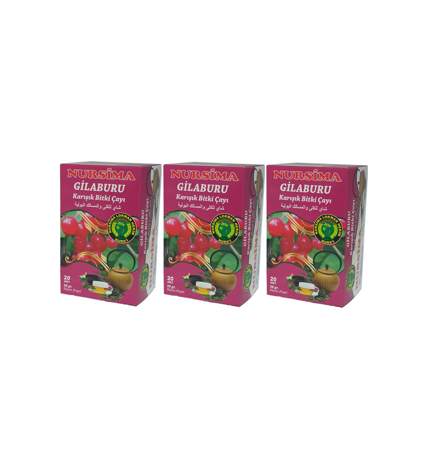 Nursima Gilaburu Mixed Herbal Tea 20 Filter Bags 3 Boxes