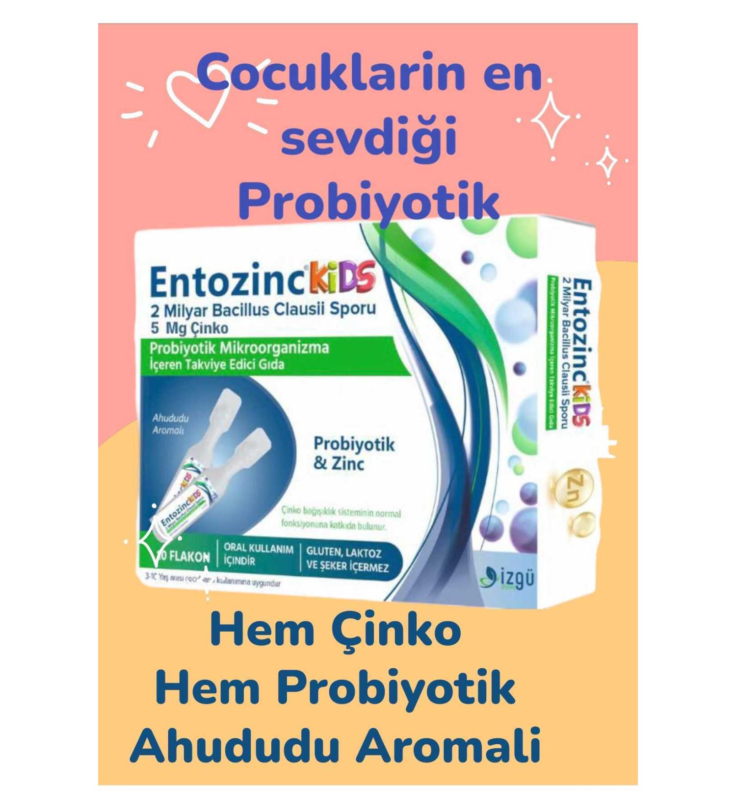ENTOZ NC Kids Zinc Liquid Probiotic 10 Vials Raspberry Flavor (For Diarrhea and Immunity) - Buy Online on GoSupps.com