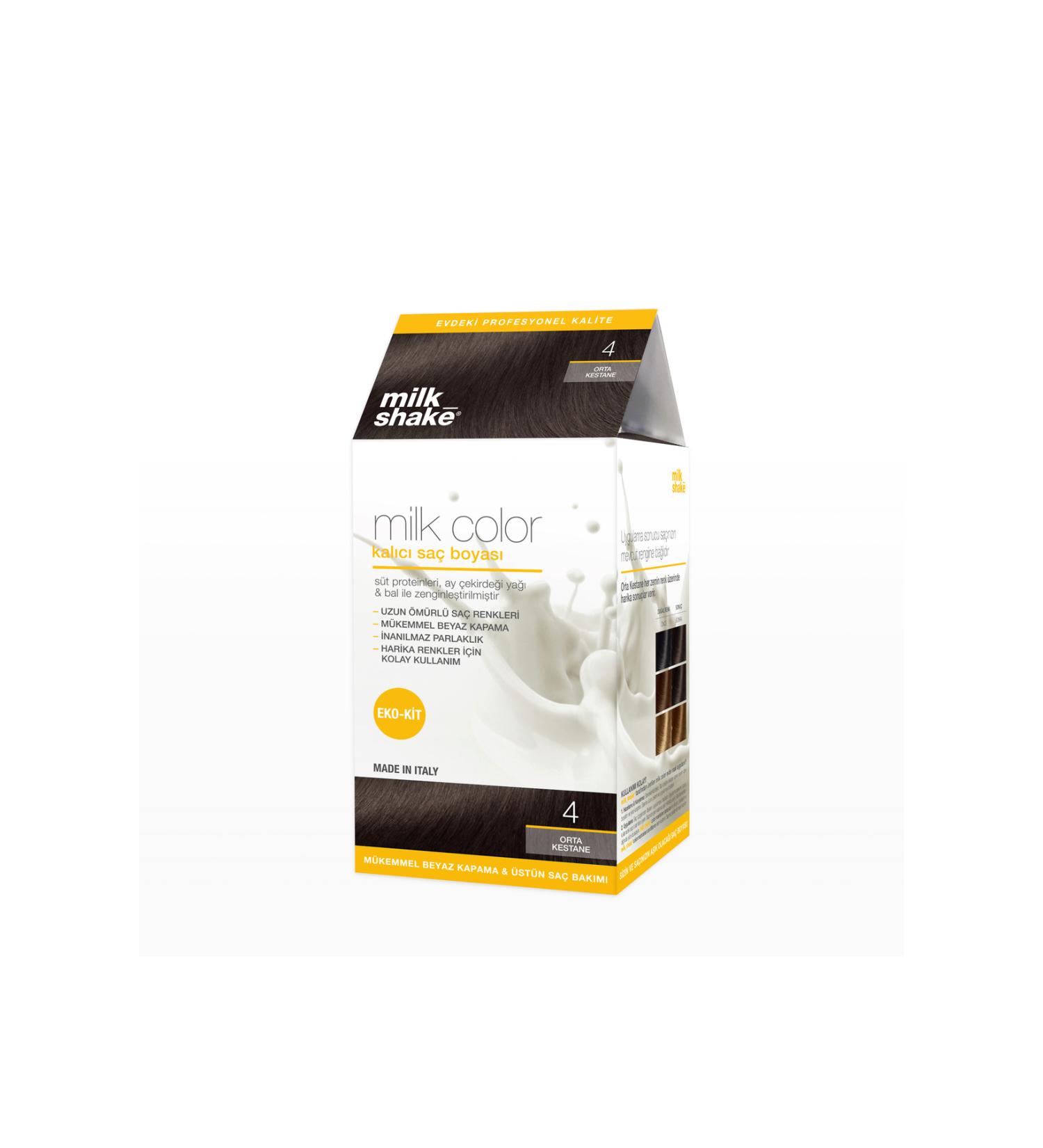 Milkshake Milk_shake Milk Color Eco Kit Hair Dye Medium Chestnut -4 (WITHOUT FOAM)