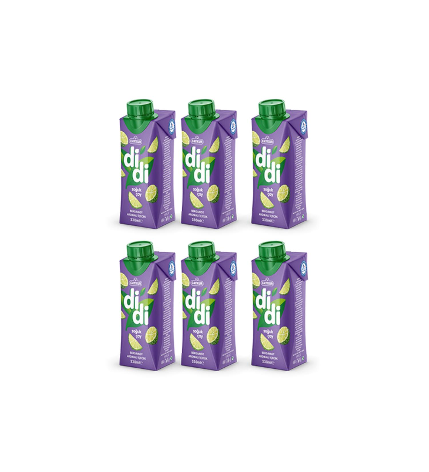 aykur Didi Bergamot Flavored Iced Tea 330 Ml Peach x 6 Pieces