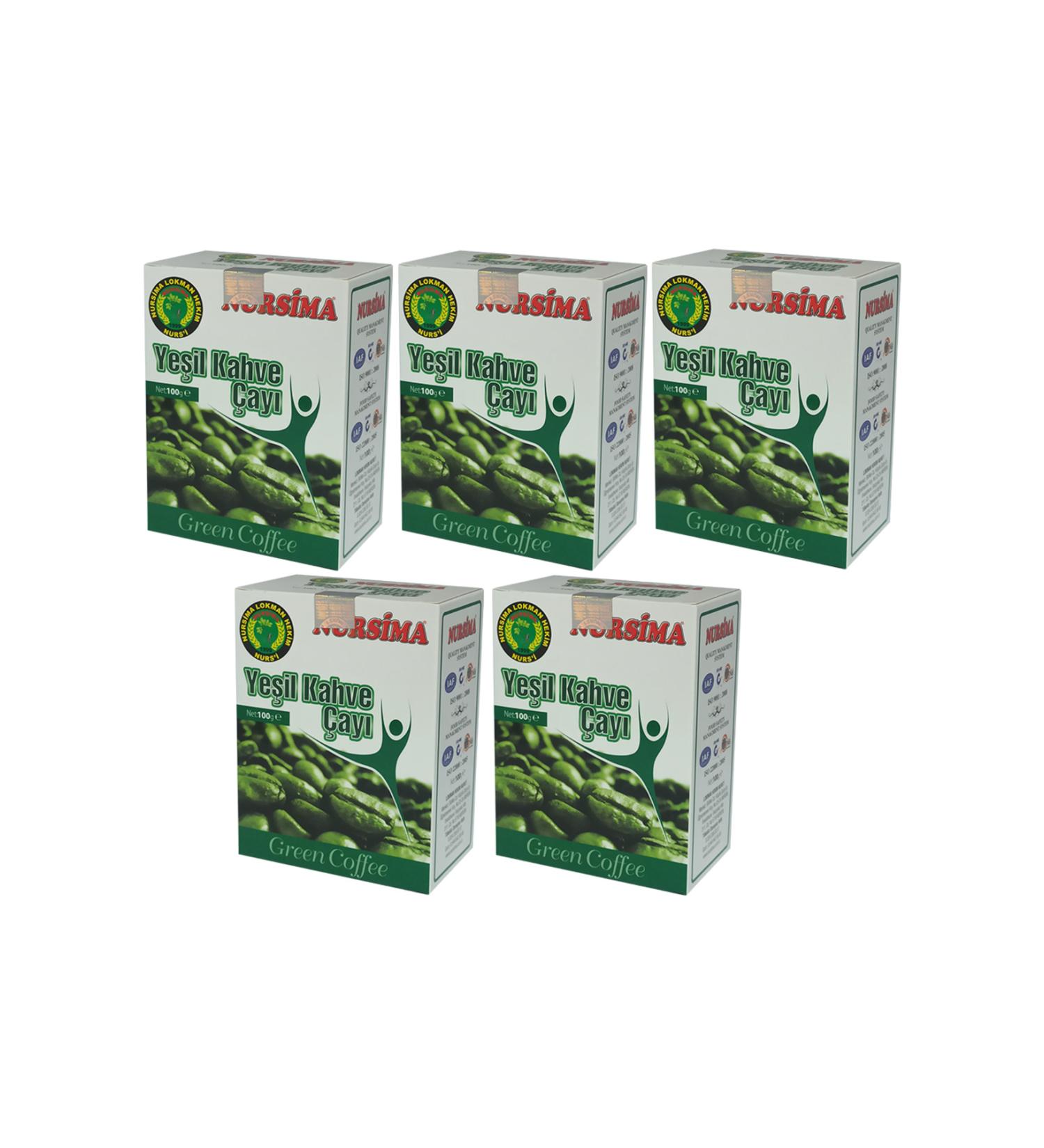 Nursima Green Coffee Tea 40 Filter Bags 5 Boxes