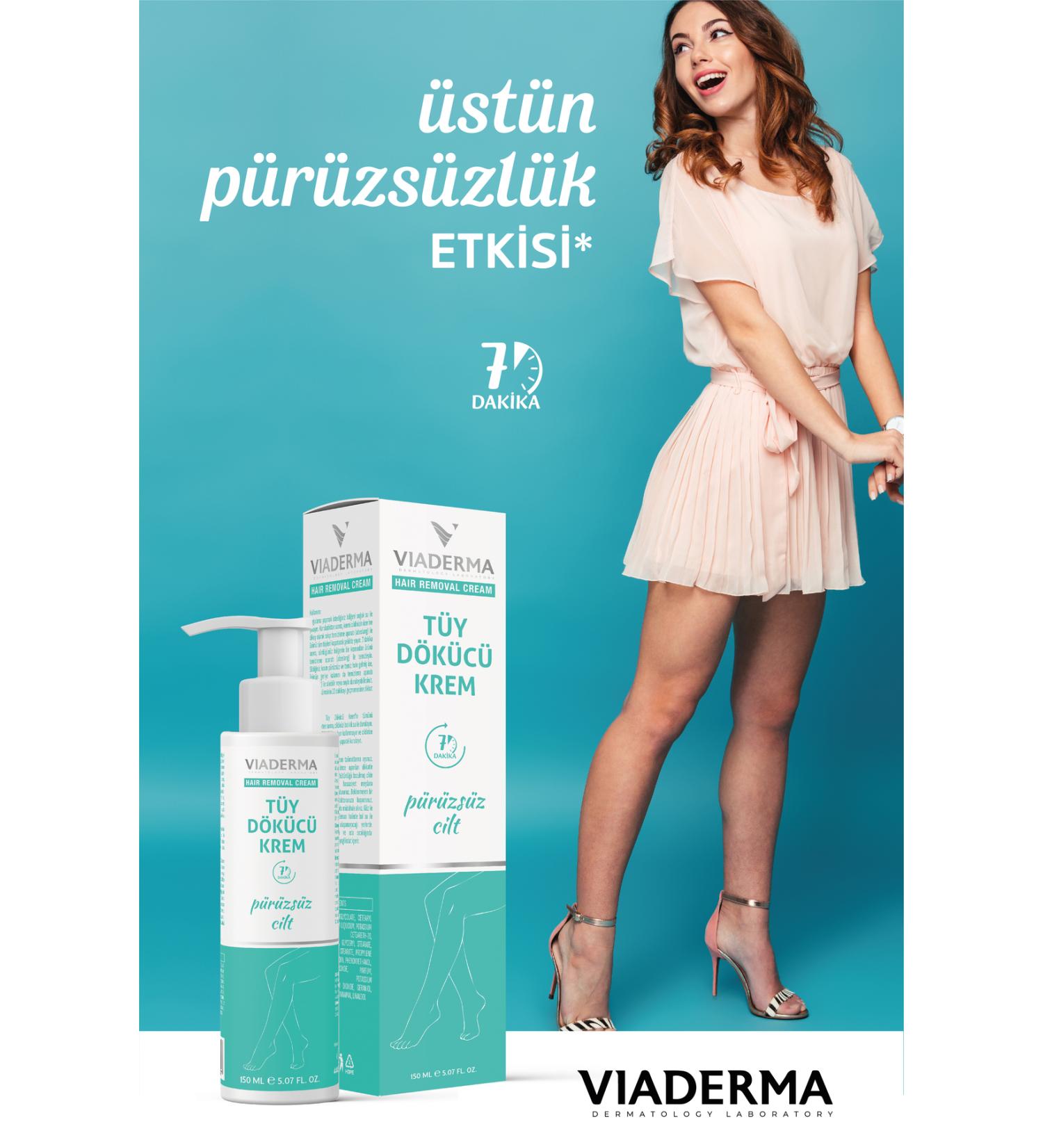 Viaderma Hair Removal and Hair Reducing Cream Depilation Cream For All Skin Types 150 ml - Buy Online on GoSupps.com