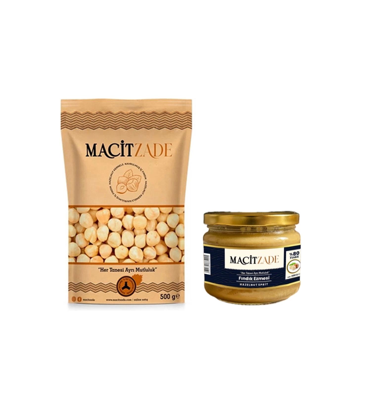 ZL Shopping Macitzade Economic Package 500 gr Hazelnuts + 280 gr Hazelnut Paste