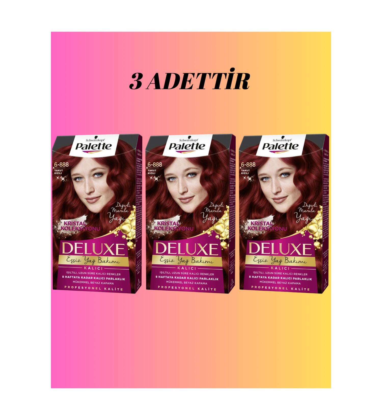 Palette Deluxe 6-888 Ruby Red Hair Dye X3