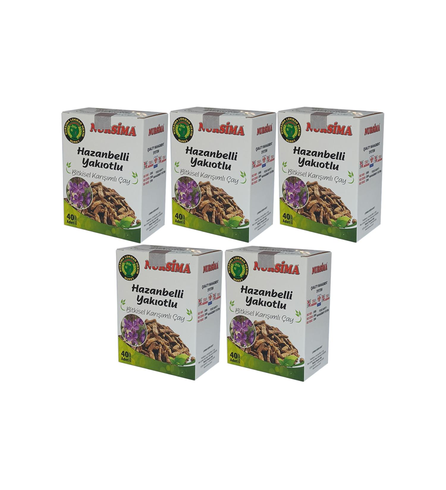 Nursima Hazanbelli Herbal Mixed Tea with Fuel 40 Filter Bags 5 Boxes