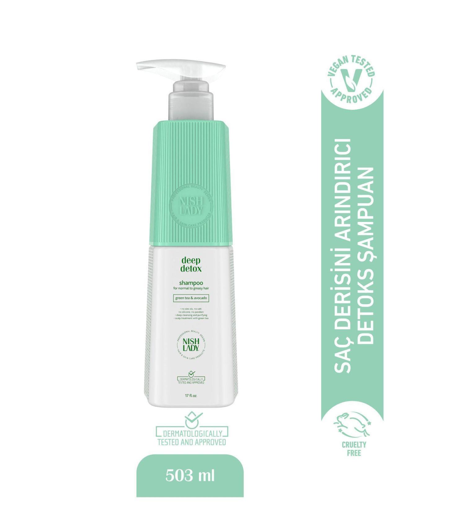 Nishlady Deep Detox Purifying Shampoo for Oily Hair Oil Balancing and Shine Shampoo - Buy Online on GoSupps.com