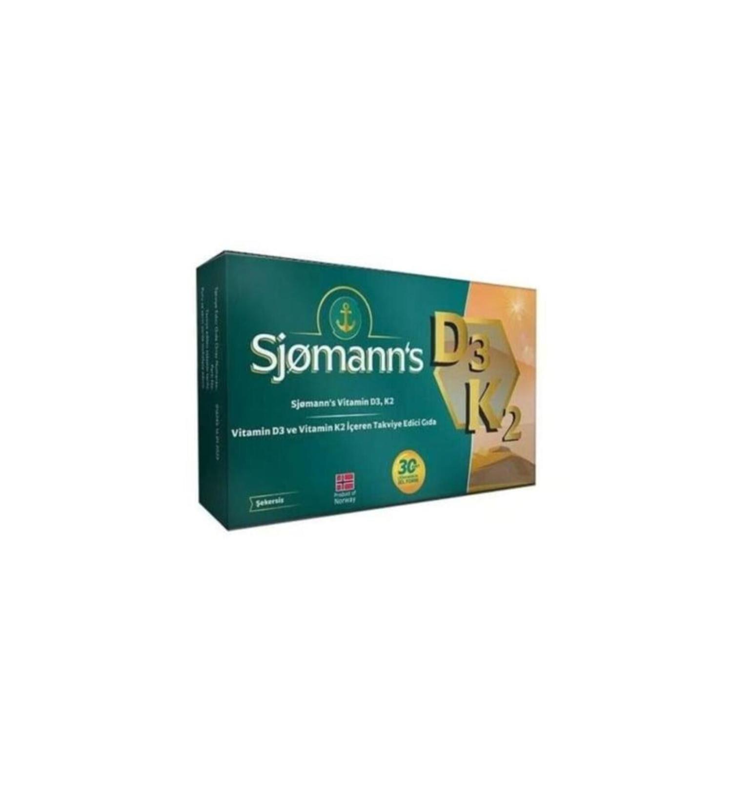 Sjomann's Vitamin D3k2 30 Chewable Tablets