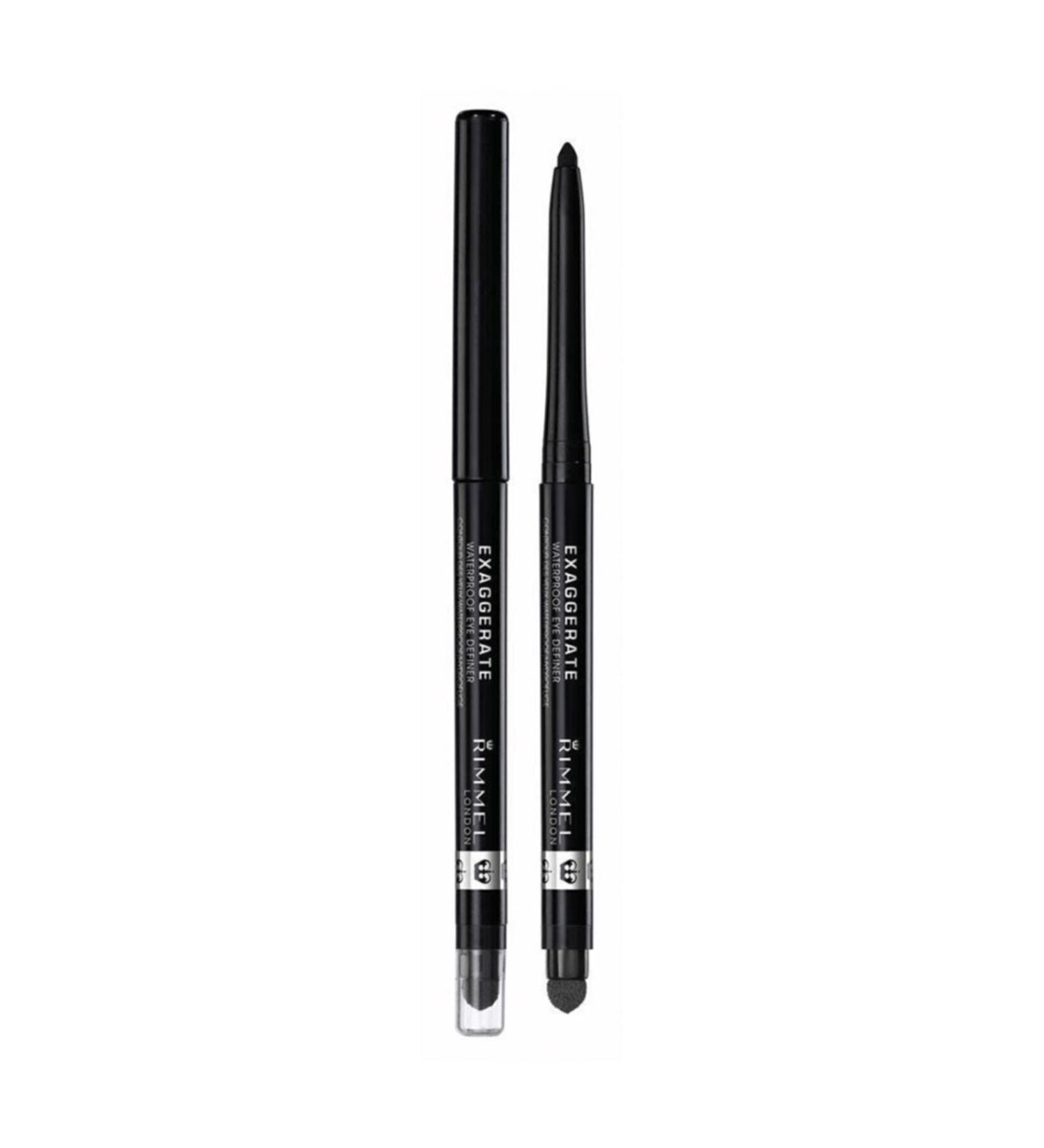 Rimmel London Black Eyeliner - Exaggerate Waterproof Eye Definer Blackest Black - Buy Online on GoSupps.com