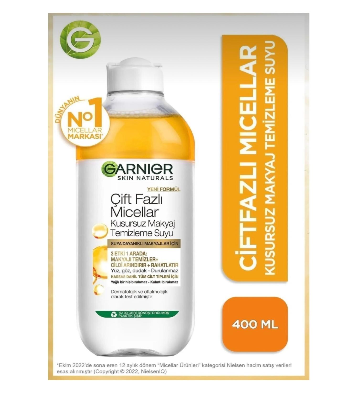 Baby Garnier Dual Phase Micellar Flawless Make-Up Cleansing Water 400 ml (SINGLE) - Buy Online on GoSupps.com