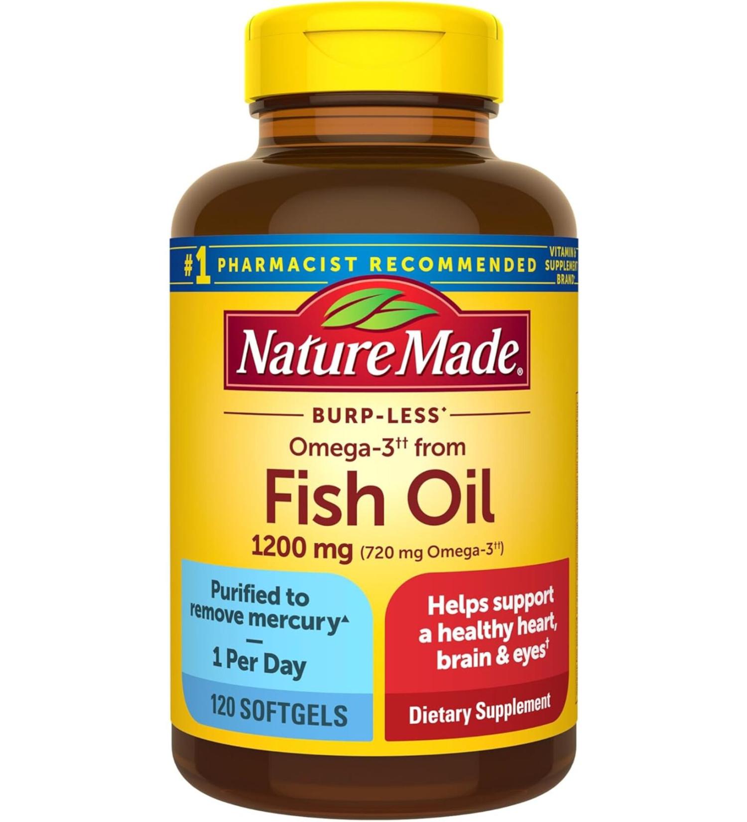 Nature Made Omega 3 Fish Oil 1200 Mg 120 Softgel - Buy Online on GoSupps.com