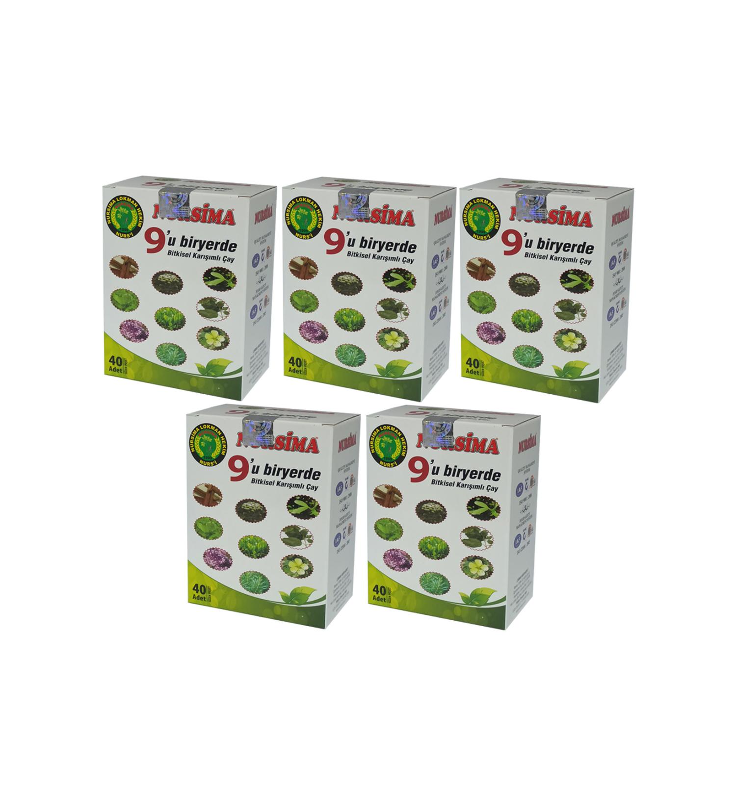 Nursima 9 in 1 Herbal Mixed Tea 40's Filter Bags 5 Boxes