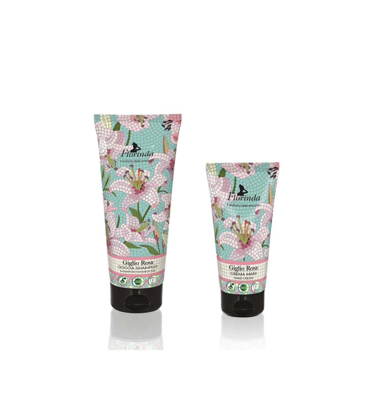 Florinda Giglo Rosa Shampoo Shower Gel 200ML and Giglo Rosa Hand Cream 75ML Set