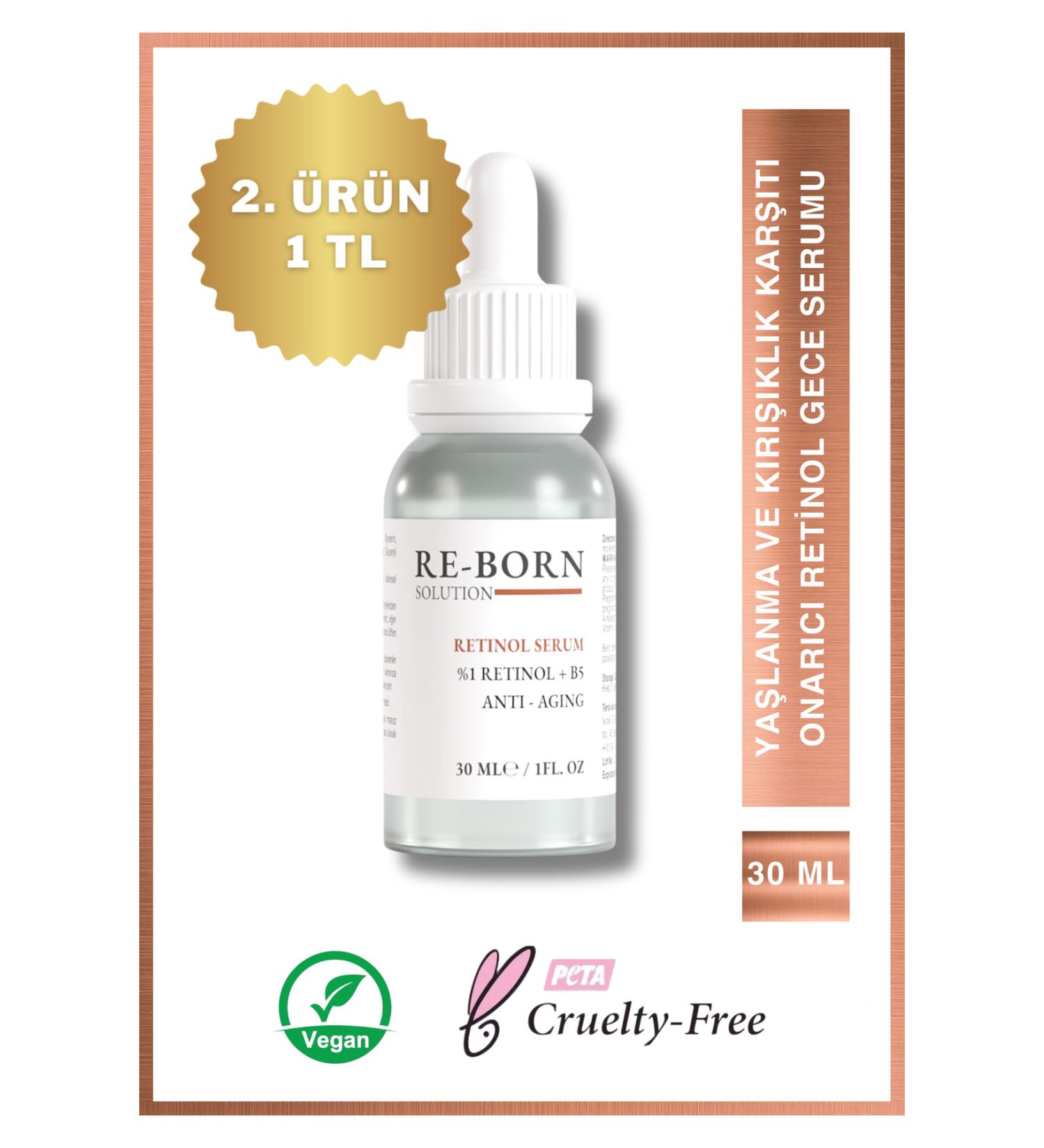 Re-Born Solution Anti-Aging and Anti-Wrinkle Repairing Retinol (Vitamin A) Night Serum 30 Ml (1% Retinol + B5) - Buy Online on GoSupps.com