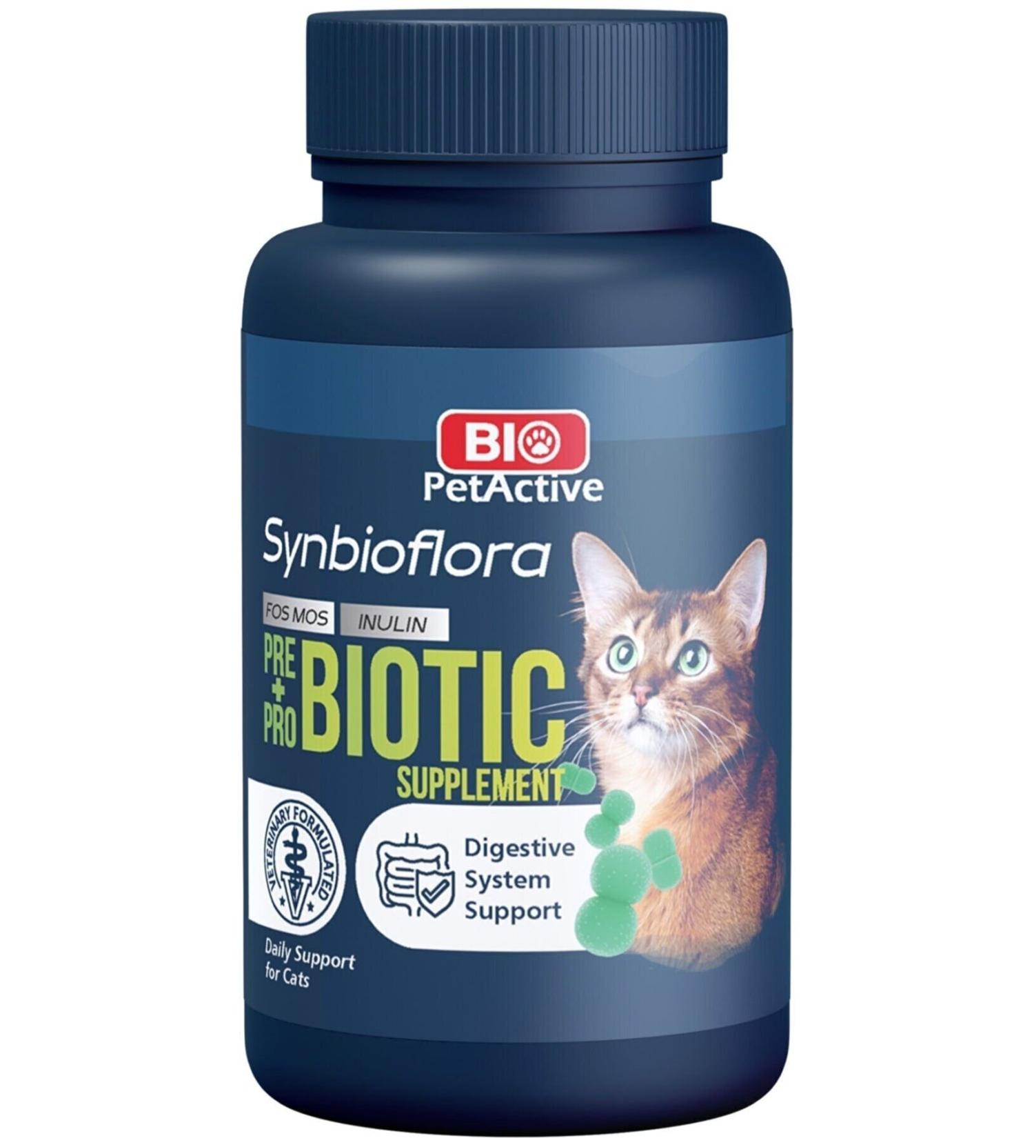teknotrust Synbioflora Probiotic and Prebiotic Cat Immune and Digestive Regulator Supplement 60 Tablets