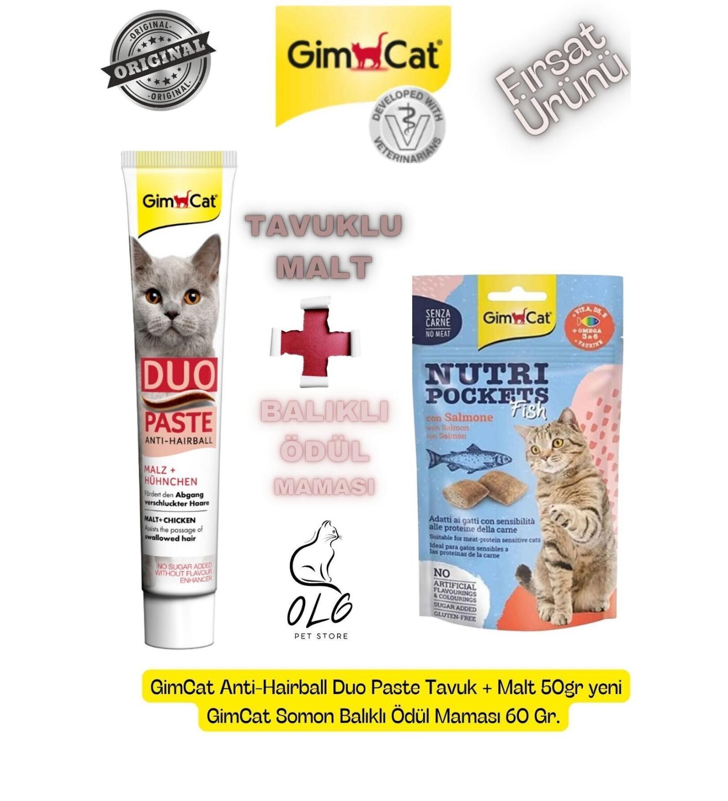 teknotrust Chicken Malt and Reward Food Package (Gimcat Antihairball Chicken Malt + Salmon Reward)