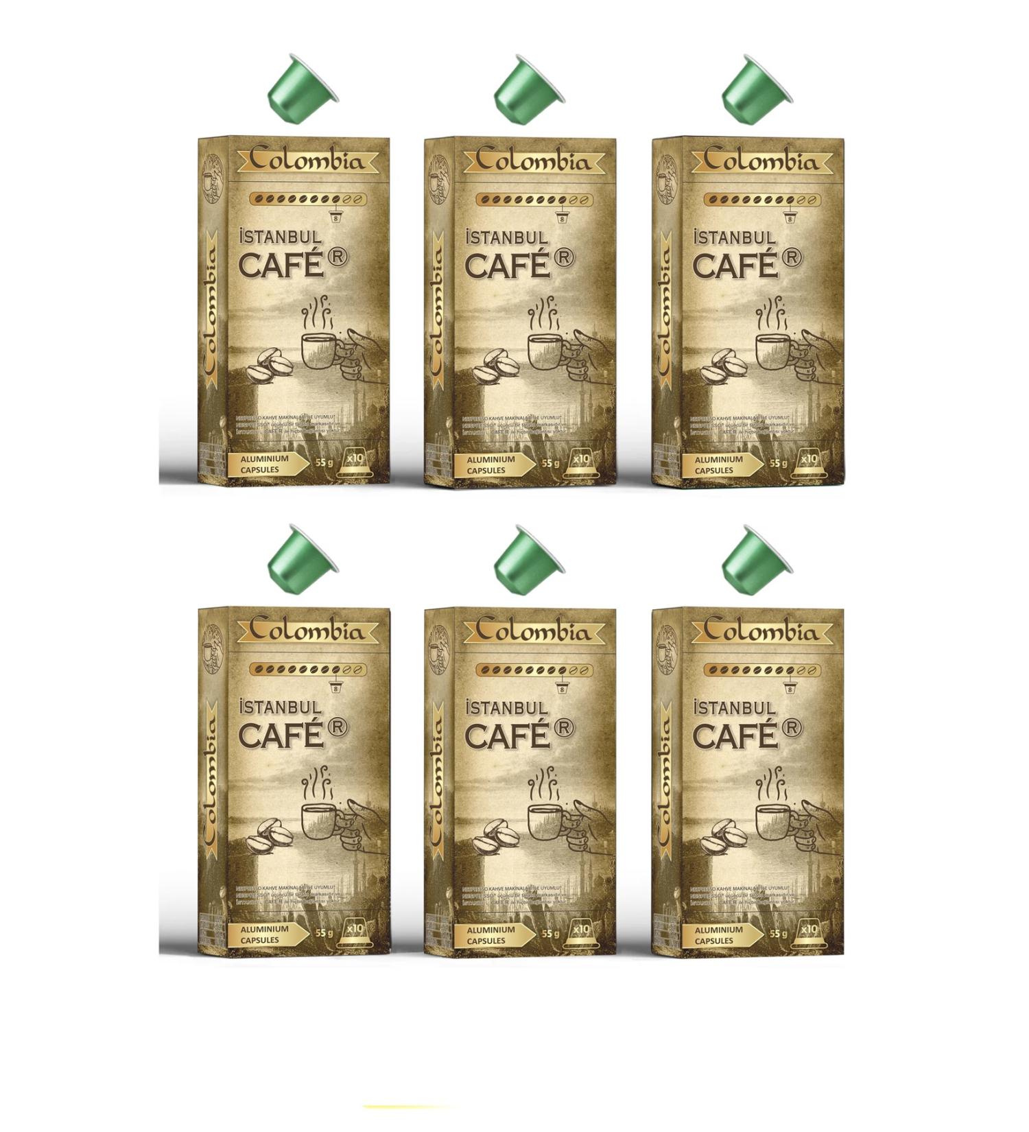 Istanbul Cafer Aluminum Nespresso Compatible Capsule Coffee Colombia 60 Capsules