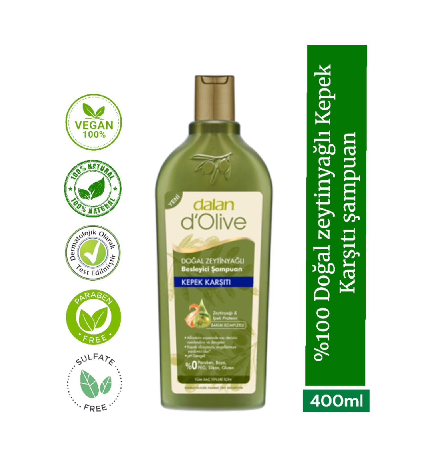 Dalan D'olive Natural Olive Oil Anti-Dandruff Shampoo 400 ml - Buy Online on GoSupps.com
