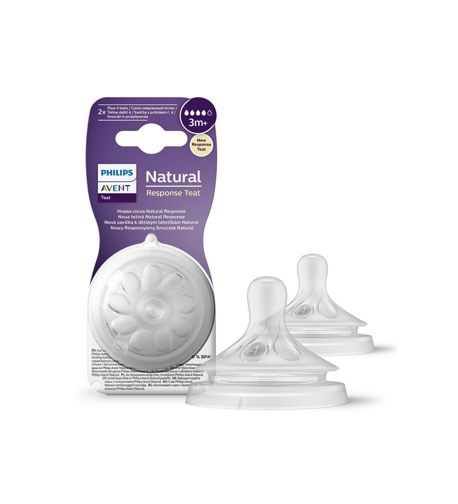 Philips Avent Natural Response 2-Piece Bottle Teat Size 4 3 Months+