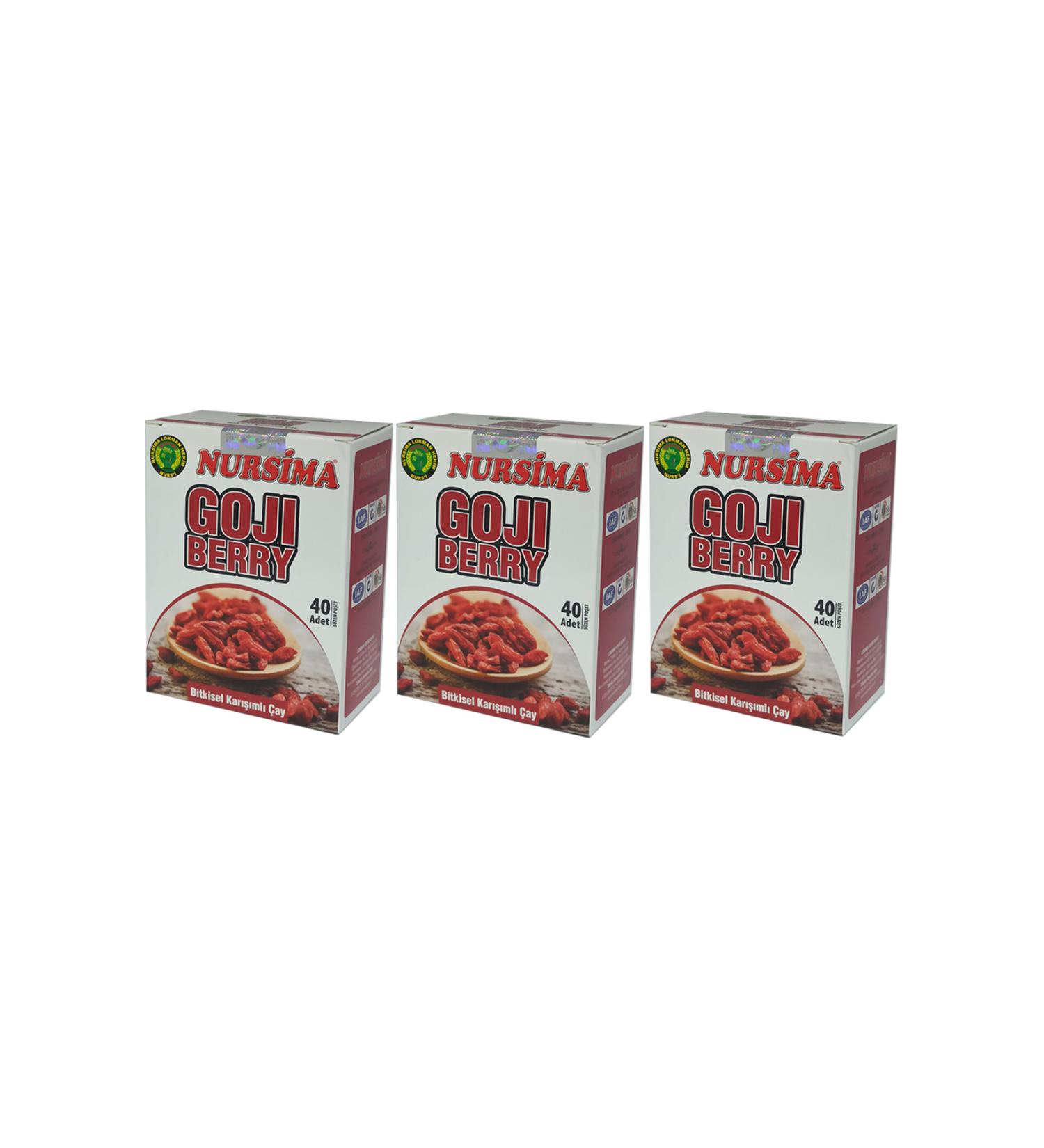 Nursima Goji Berry Herbal Mixed Tea 40's Filter Bags 3 Boxes