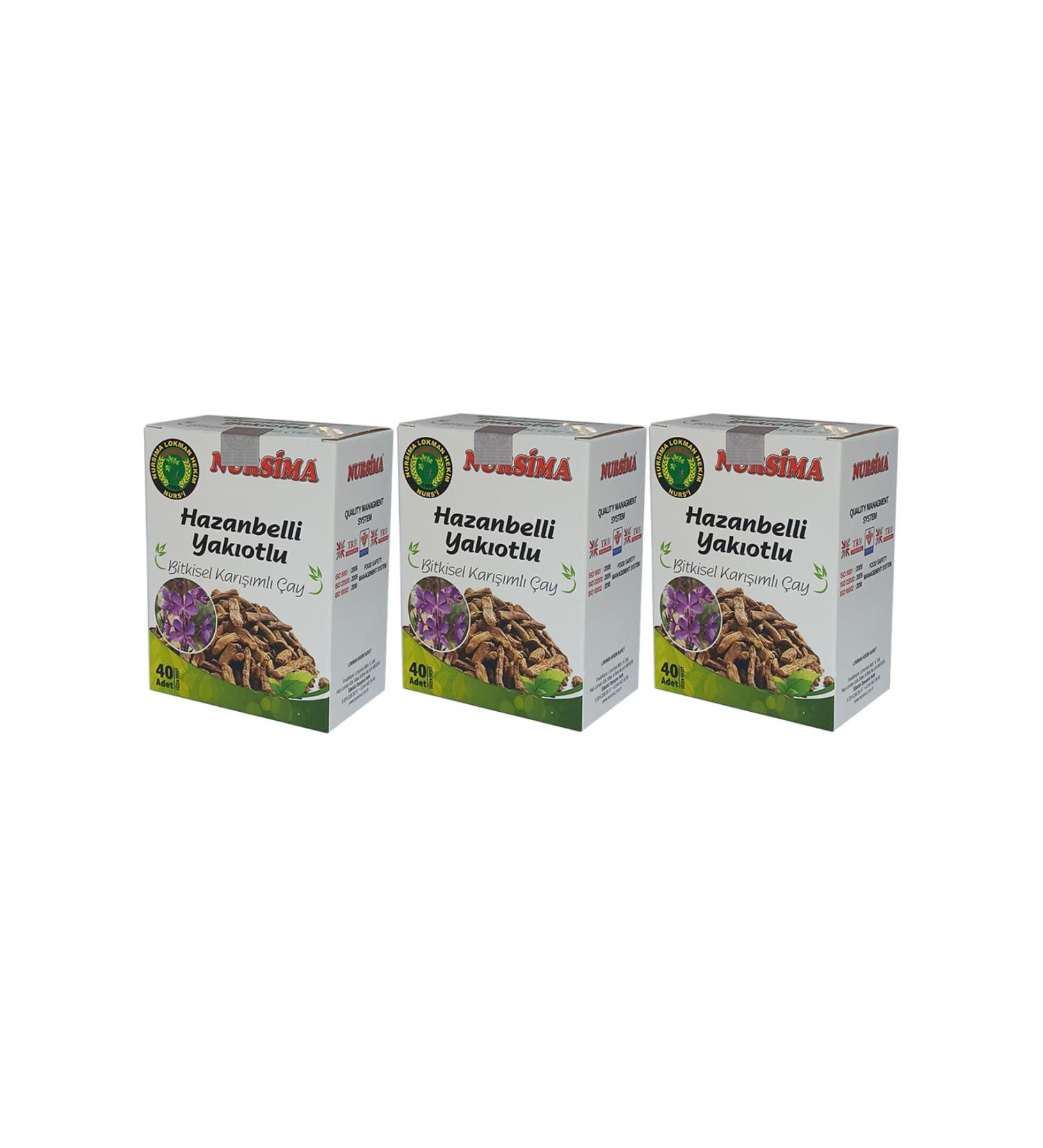 Nursima Hazanbelli Herbal Mixed Tea with Fuel 40 Filter Bags 3 Boxes