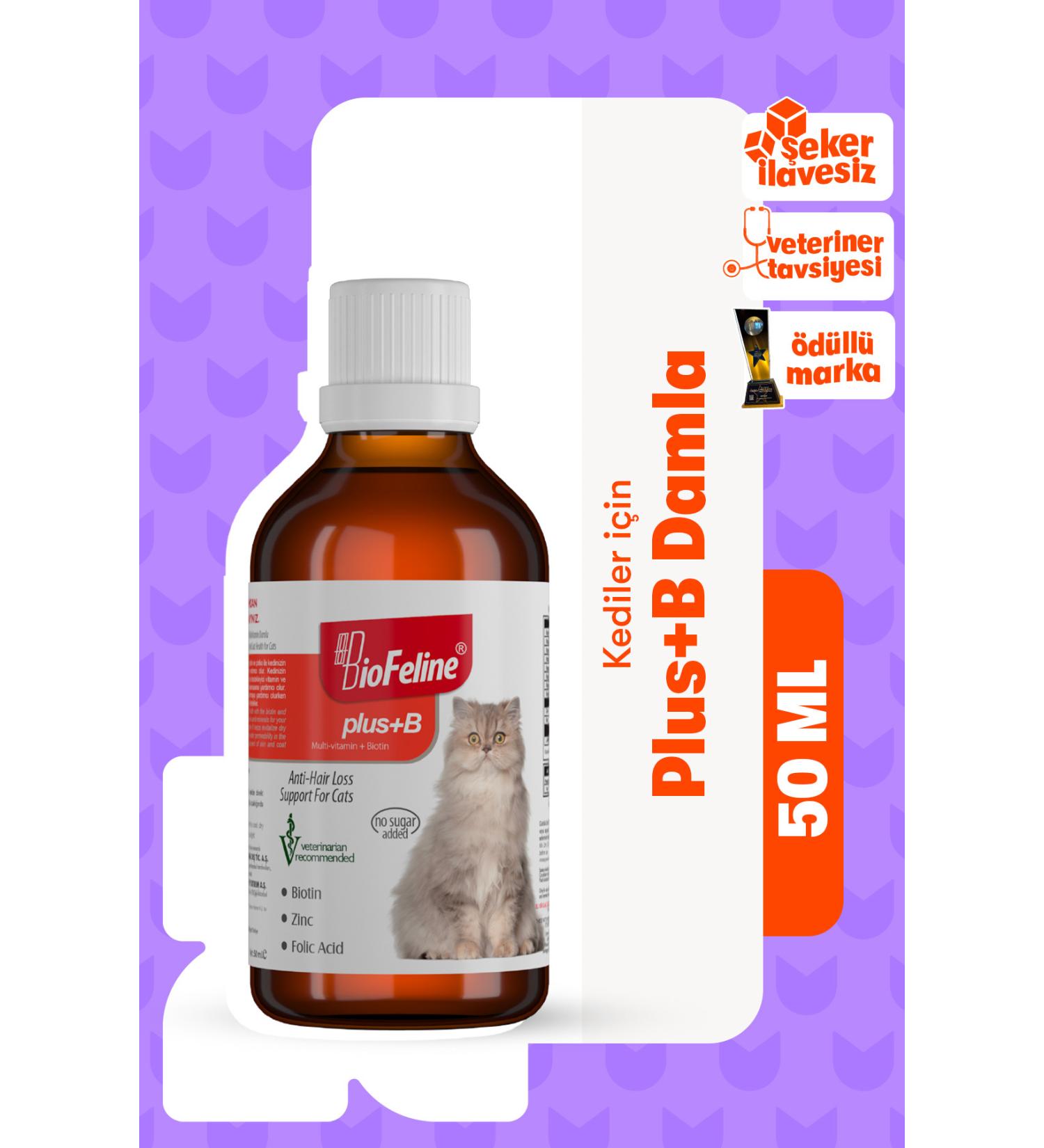 BioFeline Plus B Drops for Cats 50ml | Biotin Hair Health Drops to Prevent Hair Loss - Buy Online on GoSupps.com