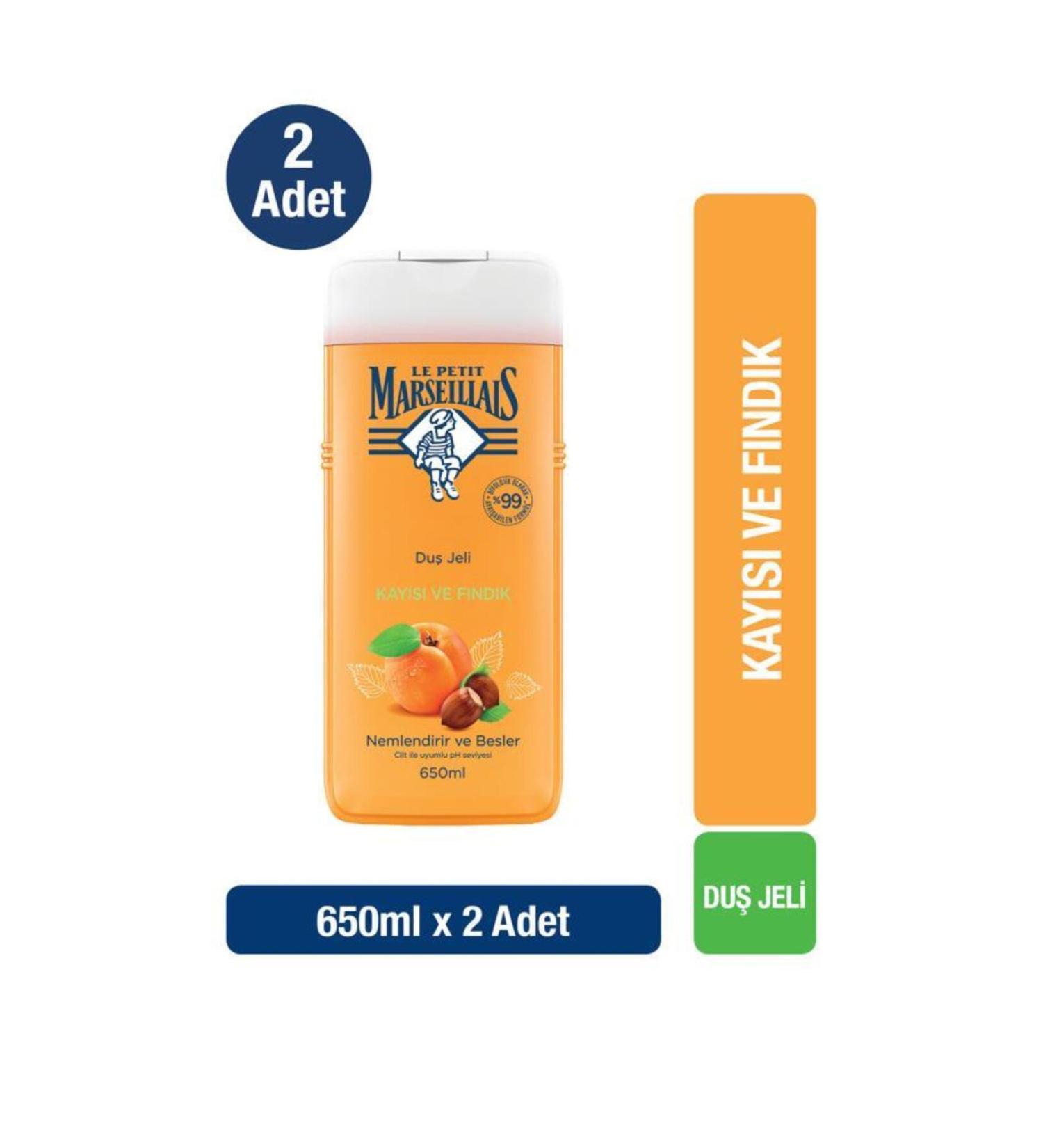 Le Petit Marseillais Shower Gel Apricot and Hazelnut 650 ml x2