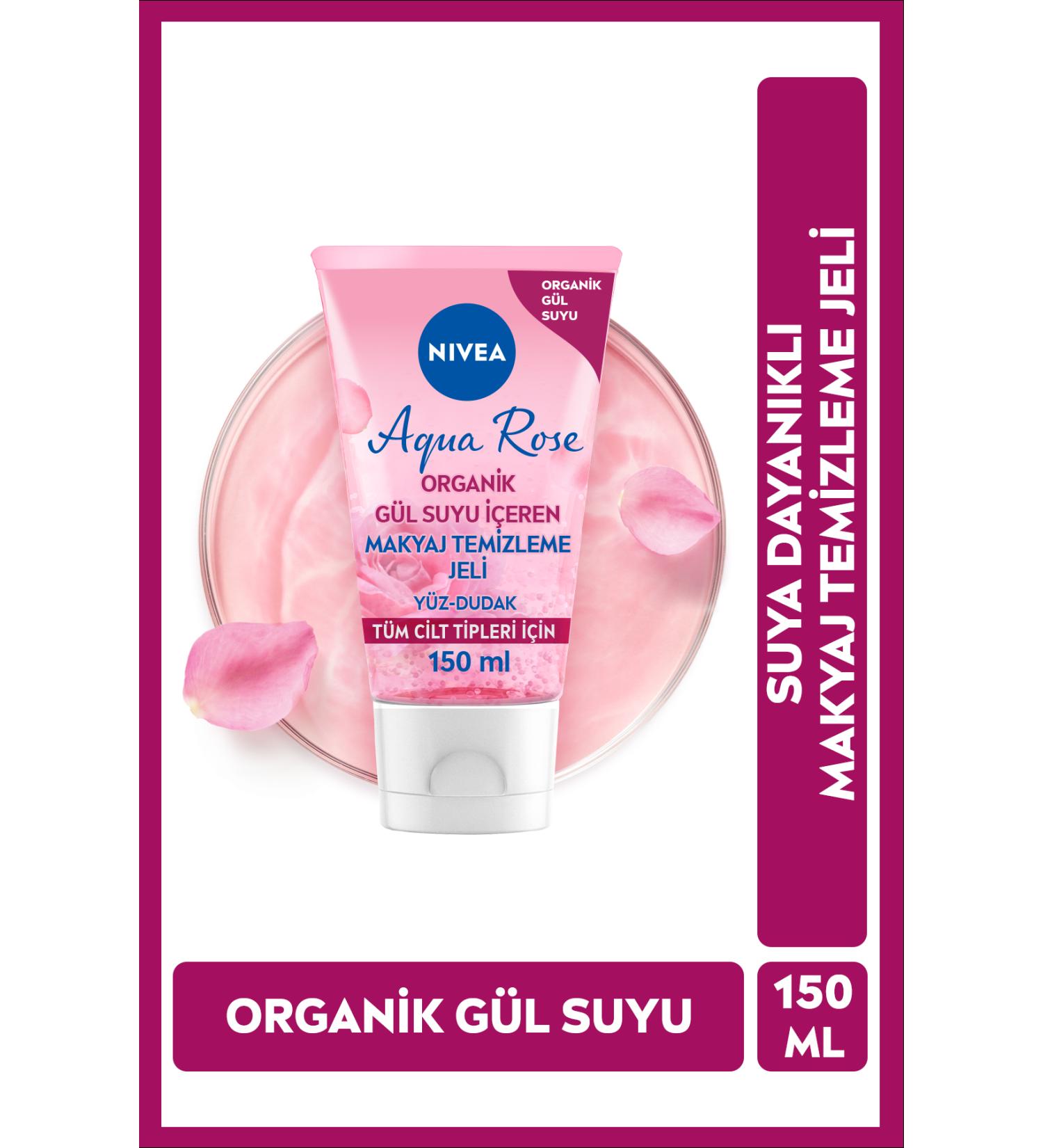 NIVEA Aqua Rose Organic Rose Water Make-Up Remover Gel 150ml Removes Waterproof Make-Up - Buy Online on GoSupps.com