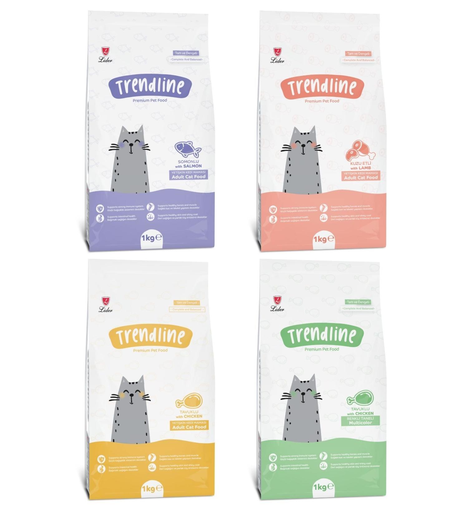 Trendline Mixed Cat Food 1 kg x 4 Pieces - Buy Online on GoSupps.com