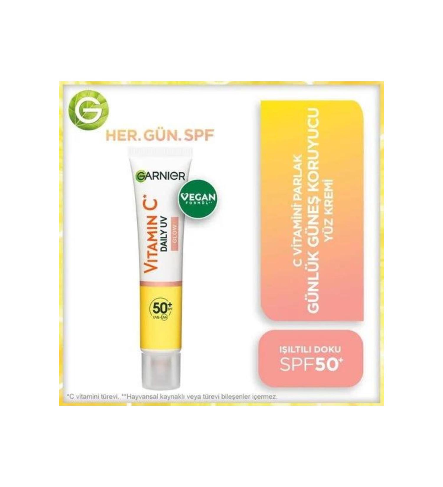 Garnier Vitamin C Bright Daily UV Protection Sun Face Cream Luminous Texture SPF50+ 40ml