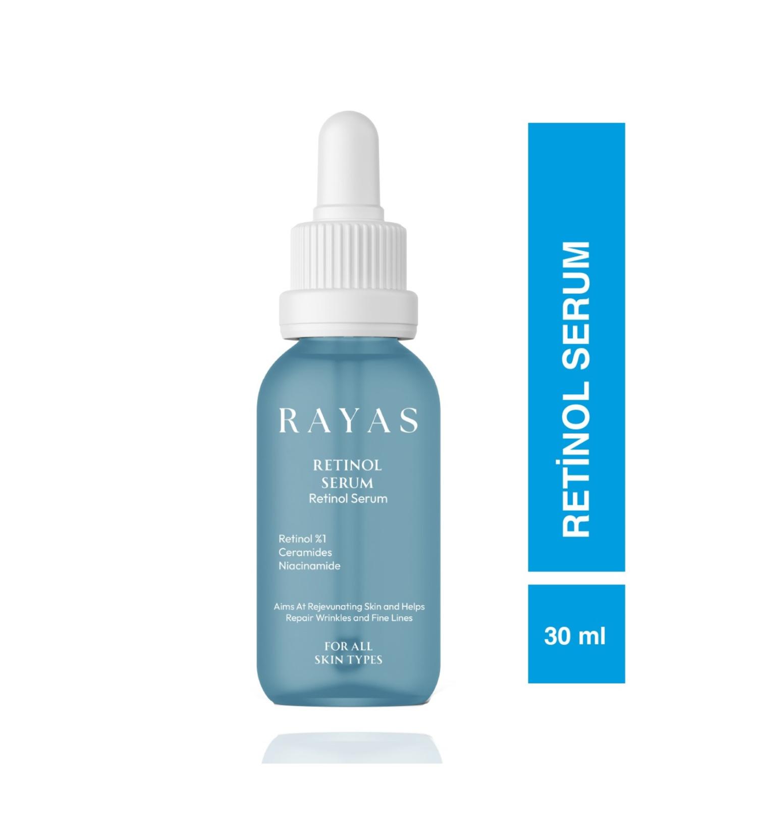 RAYAS Anti-Wrinkle and Anti-Aging Brightening Retinol Serum Ascorbic Acid %1 Retinol & Ceramides 30 ml - Buy Online on GoSupps.com