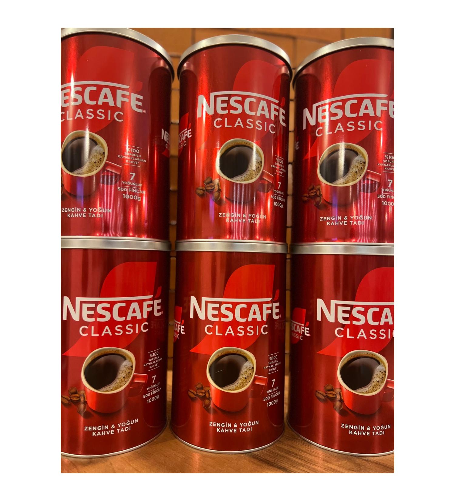 Nescafe Classic 6x1kg tin can.