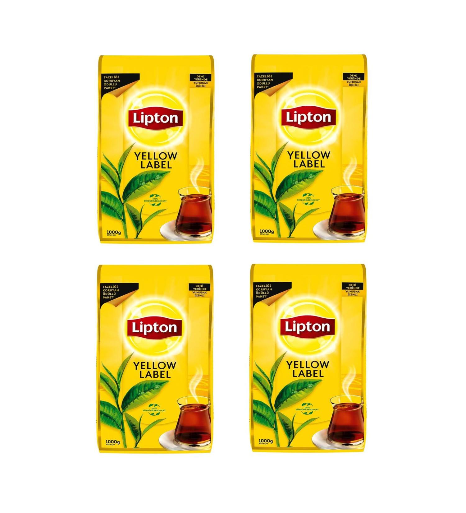 Lipton Yellow Label Loose Tea 1000 Gr X 4 Pieces