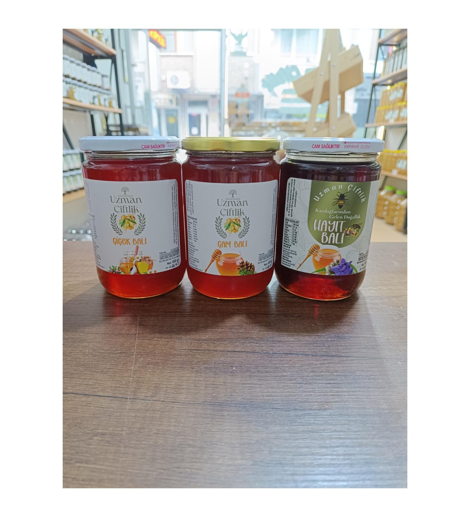 Expert Farm Flower Honey - Pine Honey - Vitex Honey (850 gr x 3)
